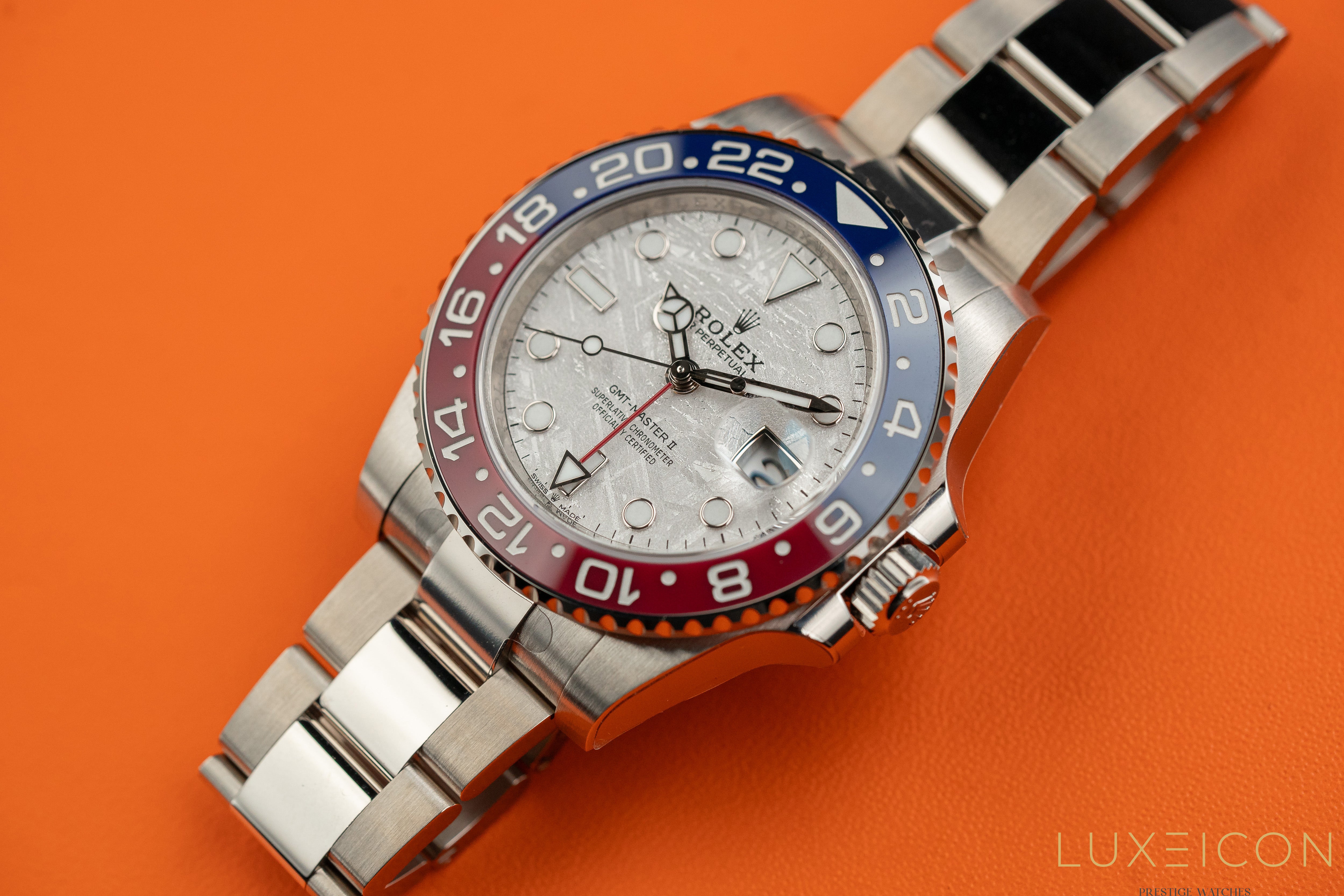 Rolex GMT-Master II White Gold Pepsi Meteorite Dial 126719BLRO