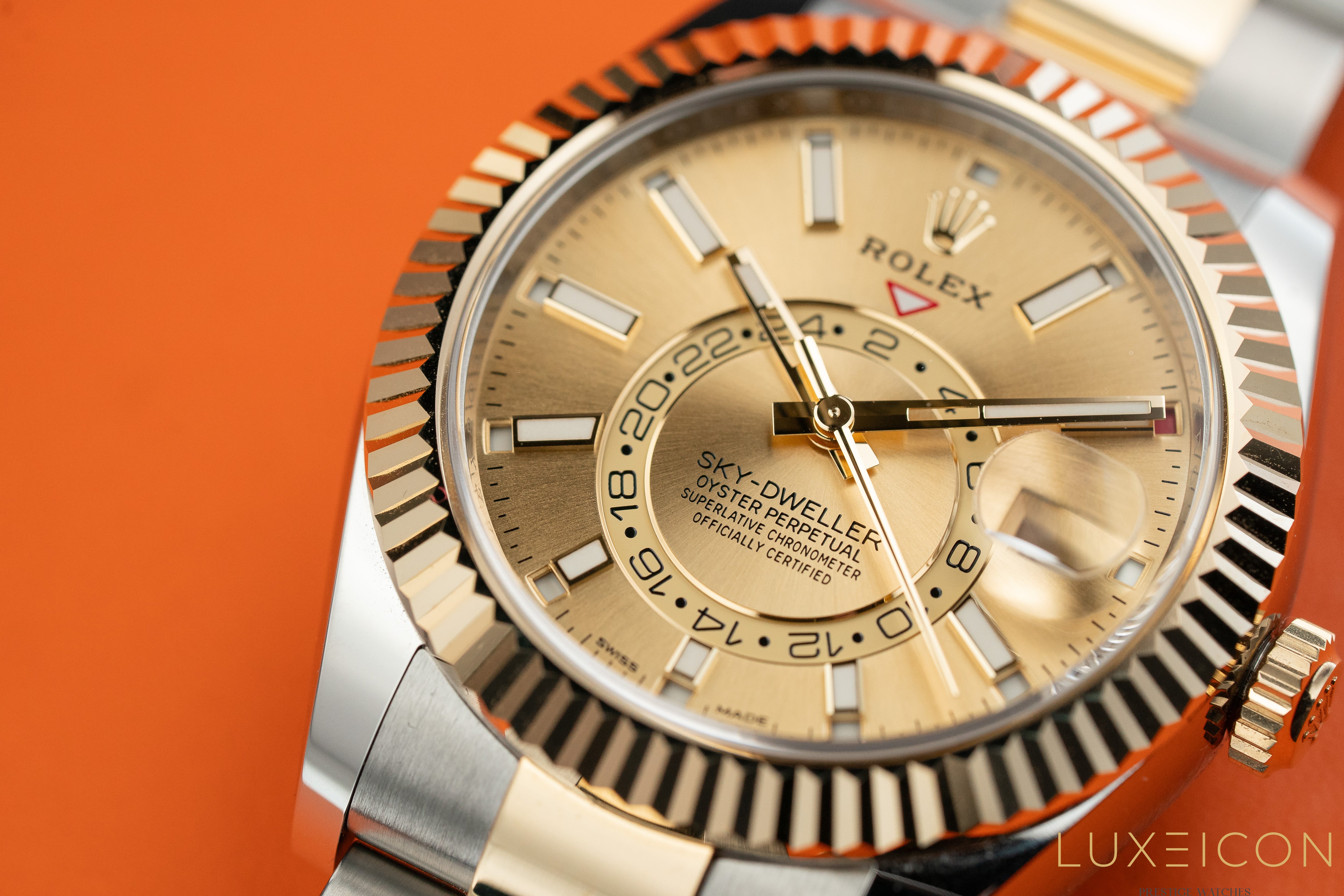 Rolex Sky-Dweller Yellow Gold And Steel Two Tone 42mm Champagne Dial 326933