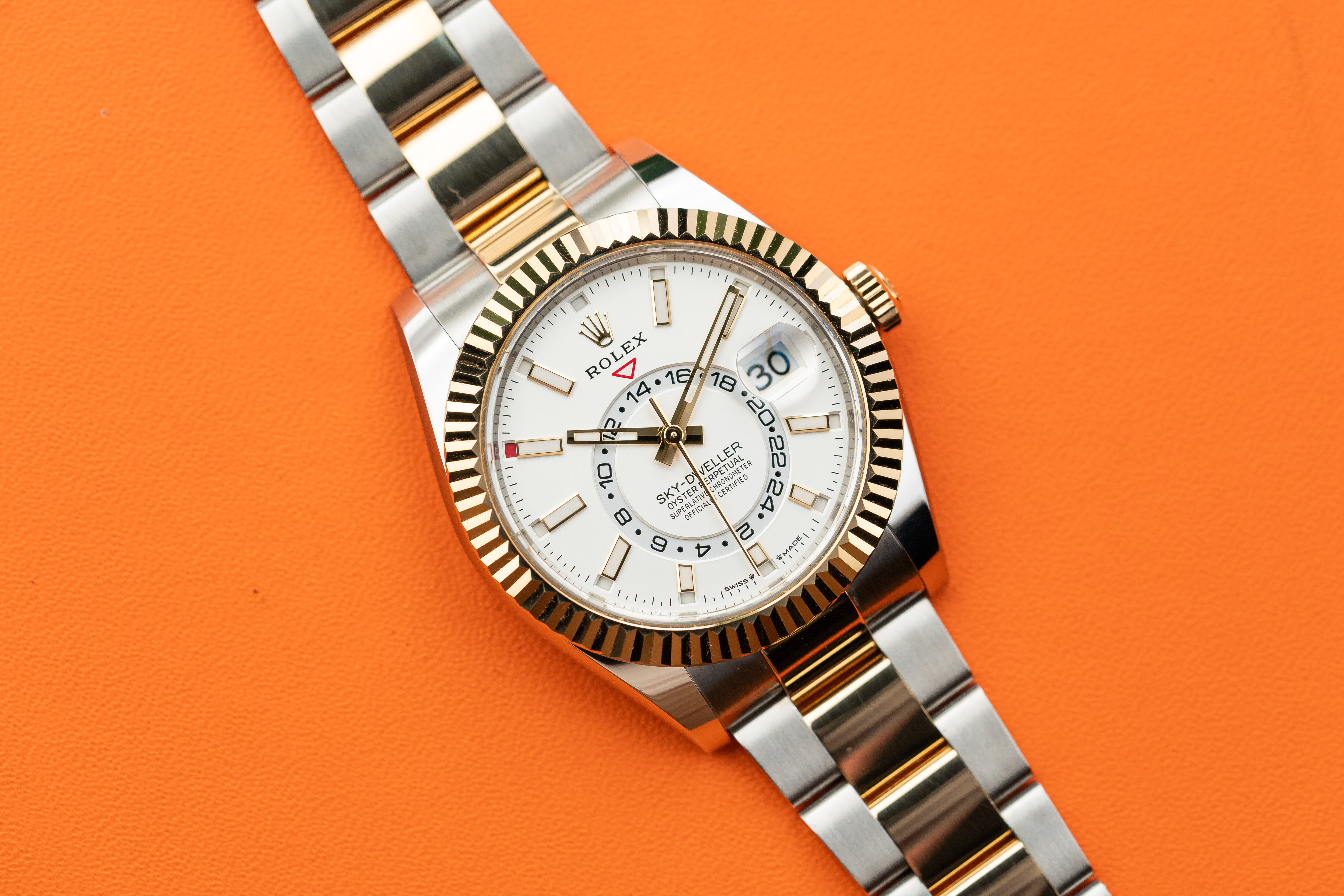 Rolex Sky-Dweller Yellow Gold Two Tone White Oyster 336933