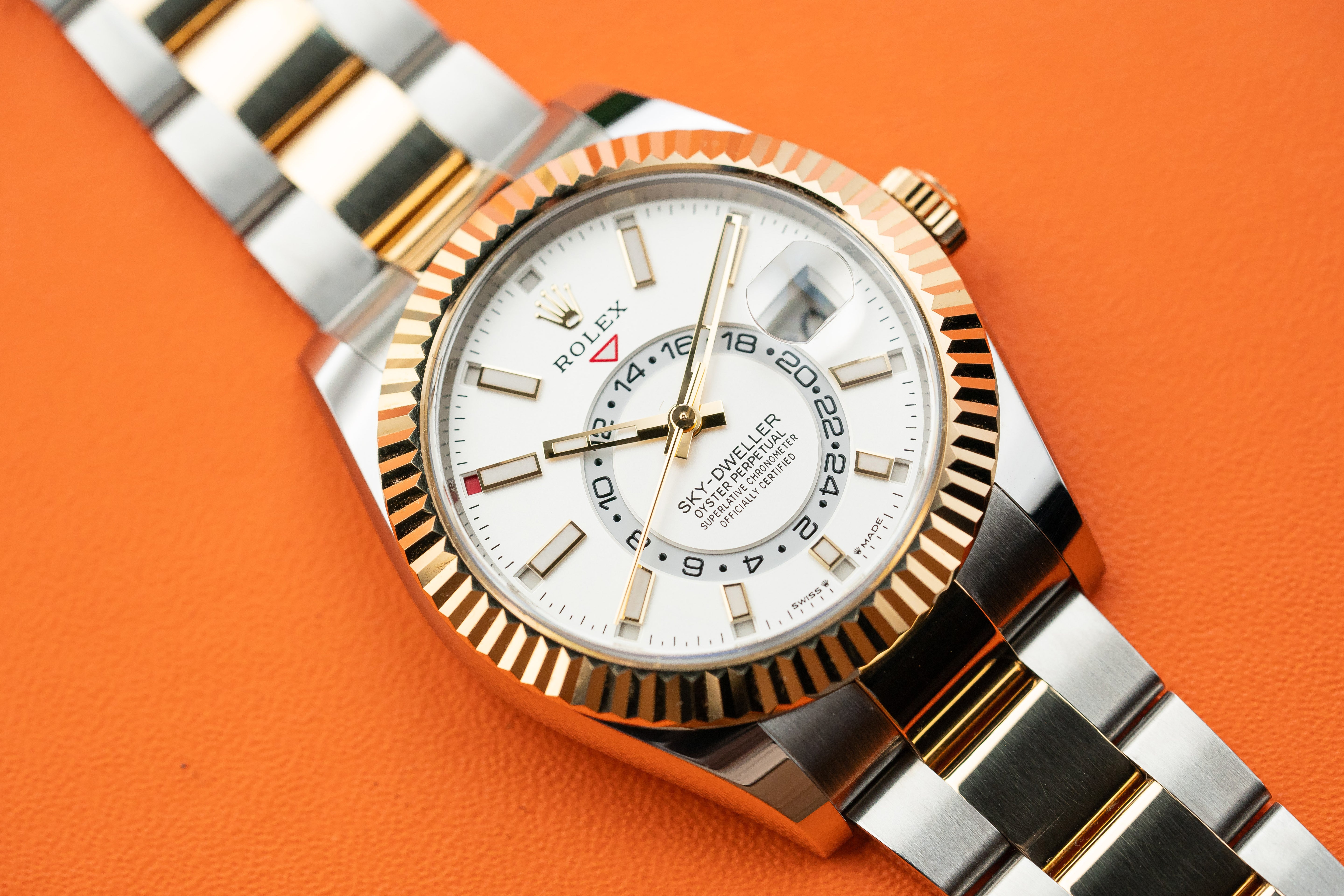 Rolex Sky-Dweller Yellow Gold Two Tone White Oyster 336933