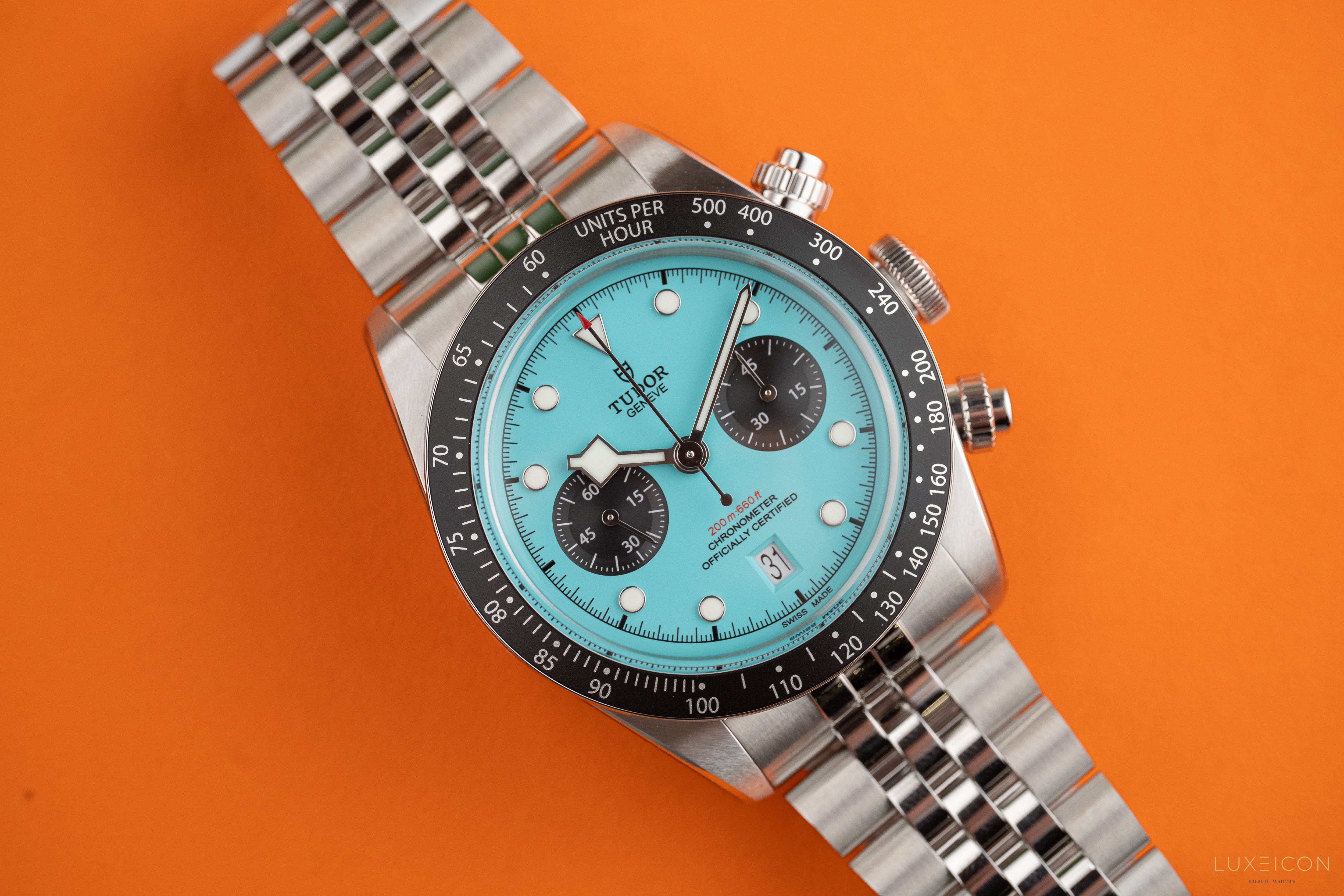 Tudor Black Bay Chrono 41mm Flamingo Blue jubilee Bracelet M79360N-0024