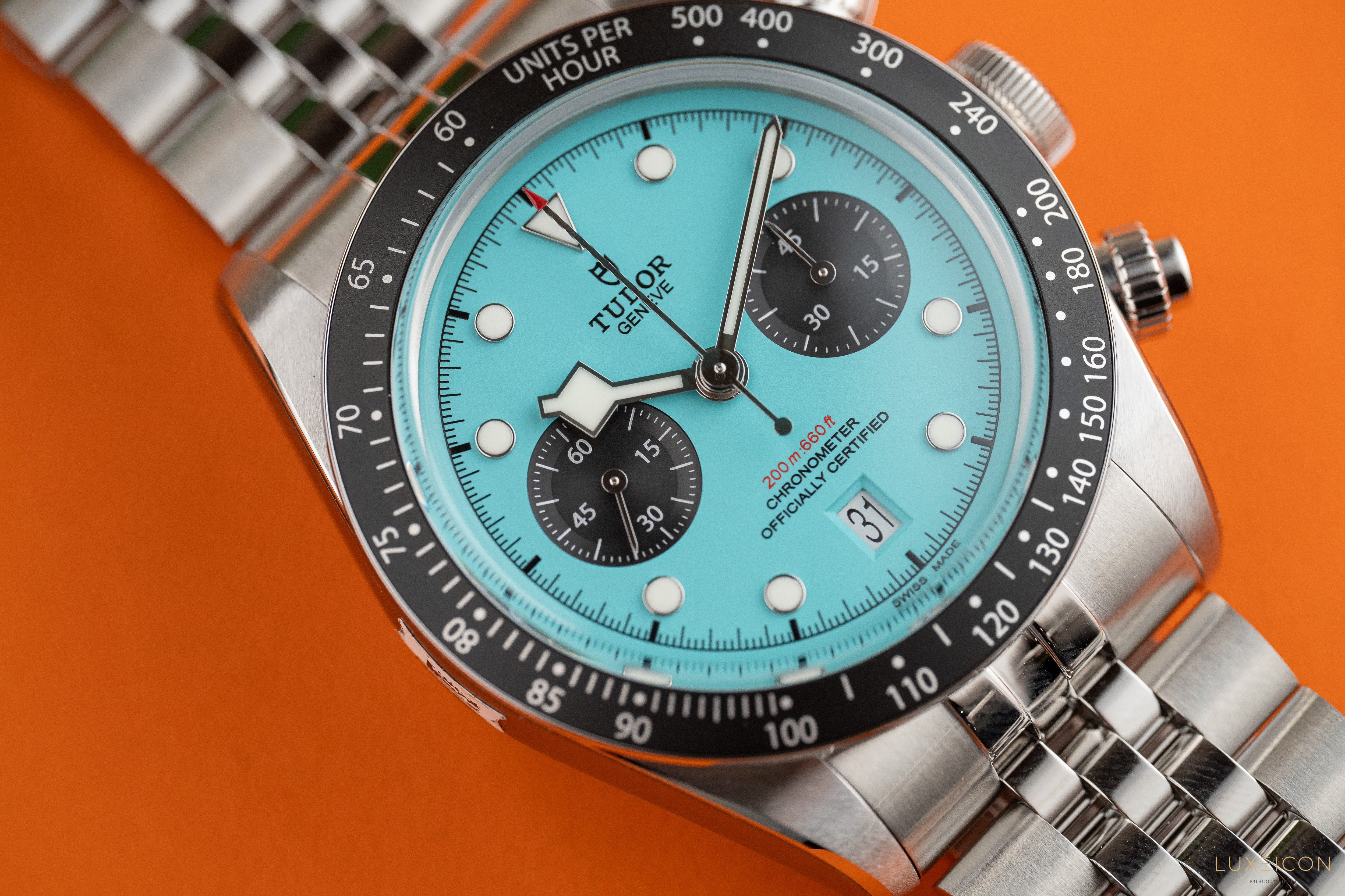 Tudor Black Bay Chrono 41mm Flamingo Blue jubilee Bracelet M79360N-0024