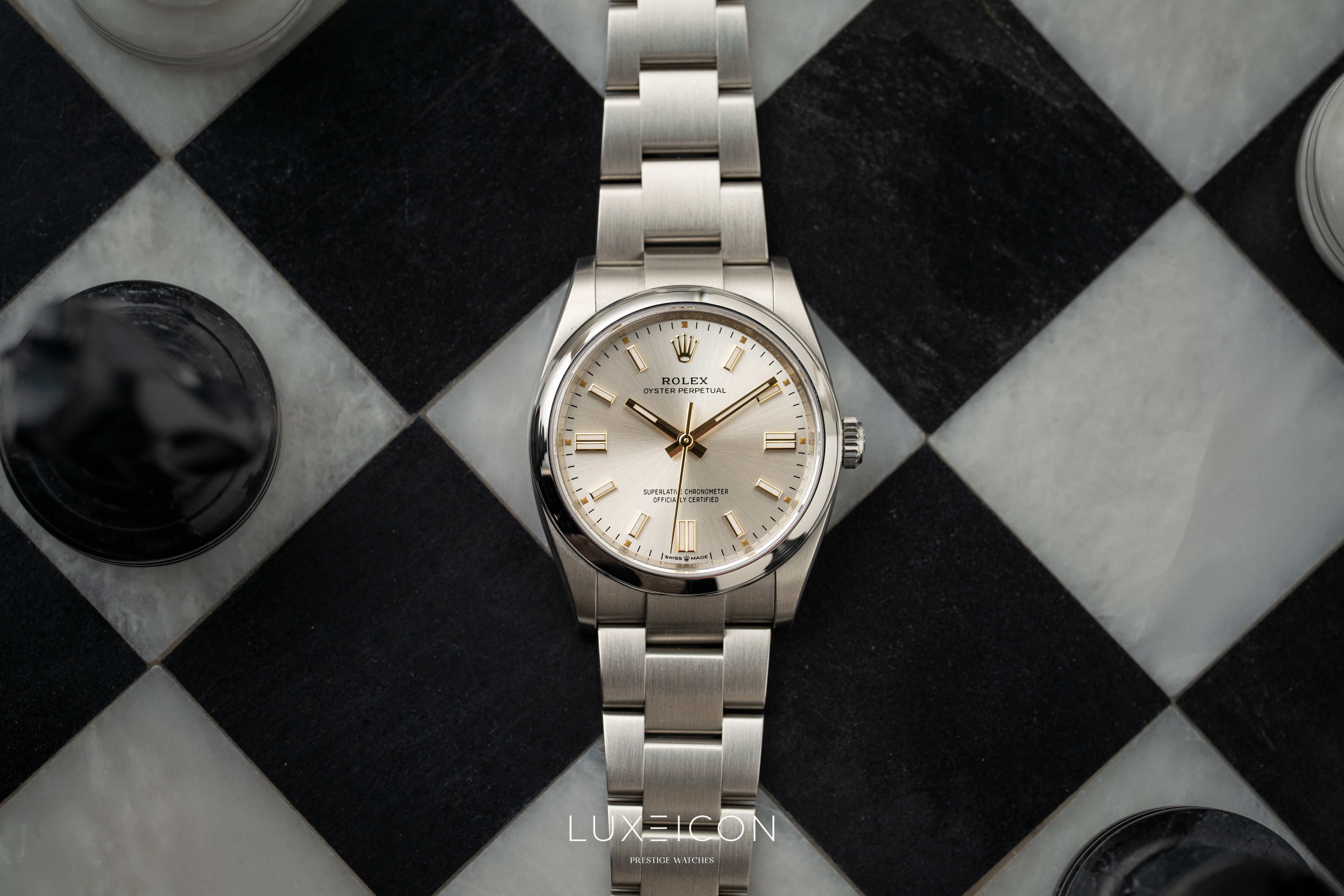 Rolex Oyster Perpetual 36 36mm Stainless Steel Smooth Bezel Silver Index Dial 126000 2024
