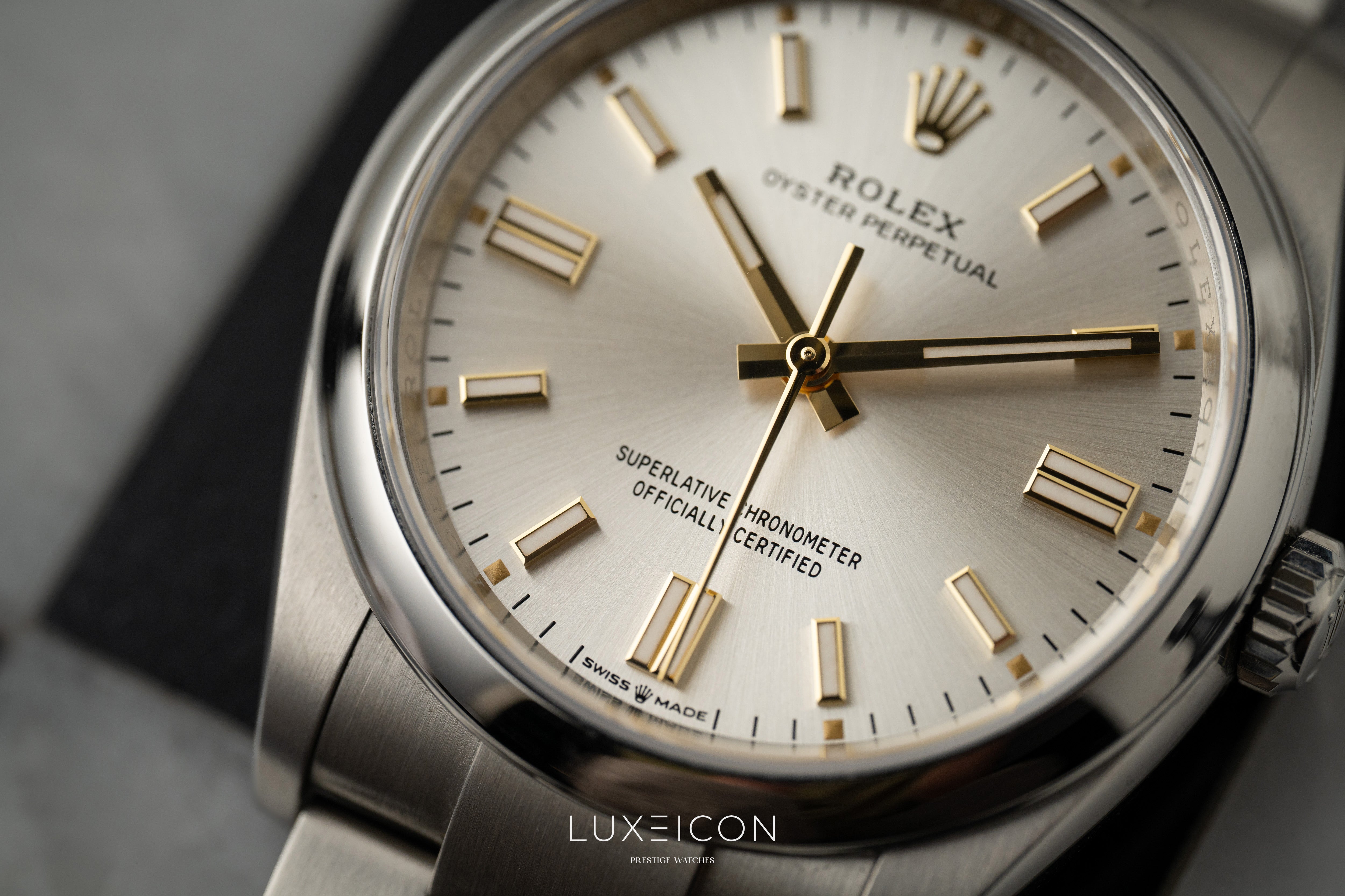 Rolex Oyster Perpetual 36 36mm Stainless Steel Smooth Bezel Silver Index Dial 126000 2024