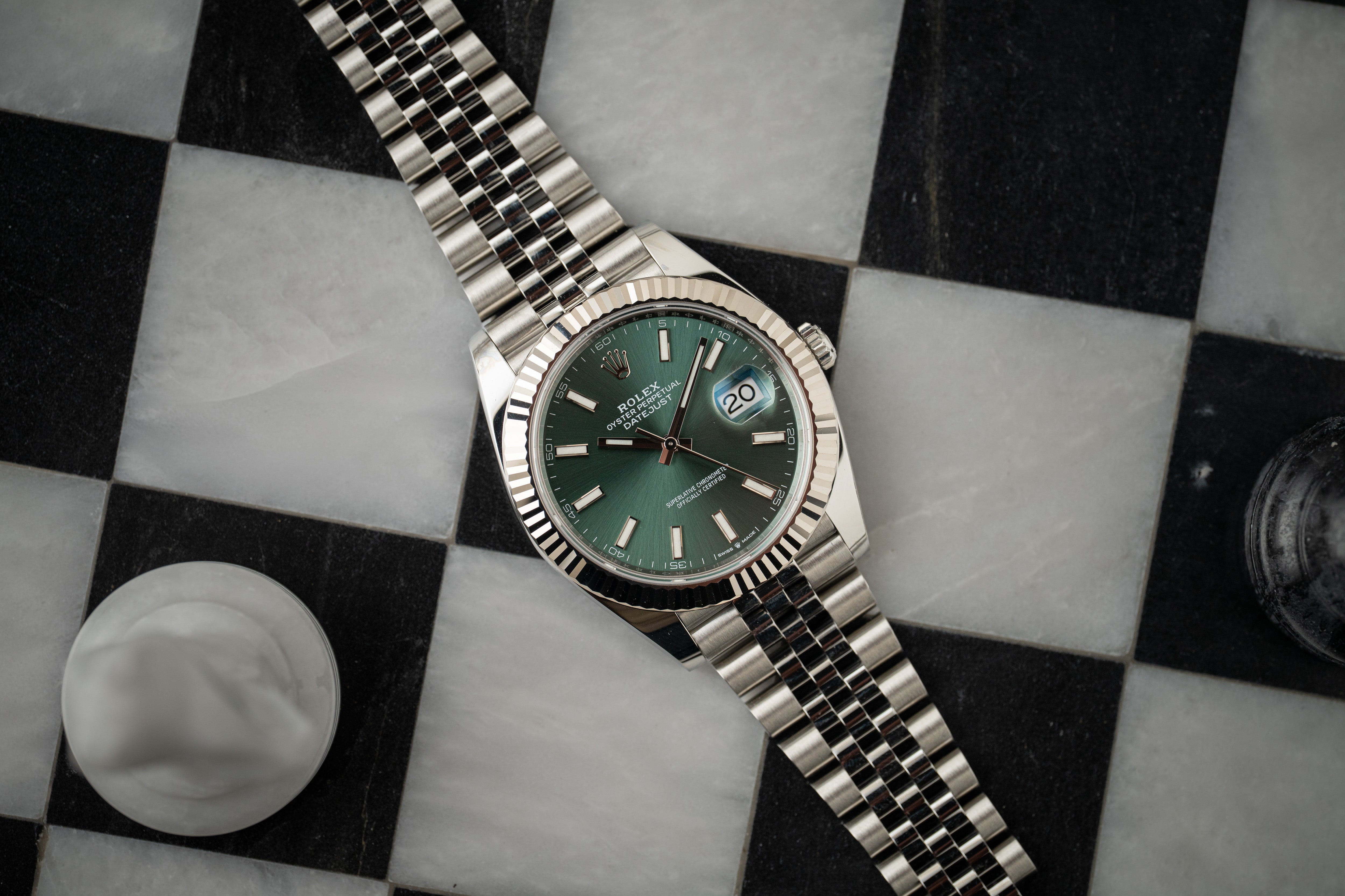 Rolex Datejust 41 126334 Mint Green Dial White Gold Fluted Bezel Jubilee 2022