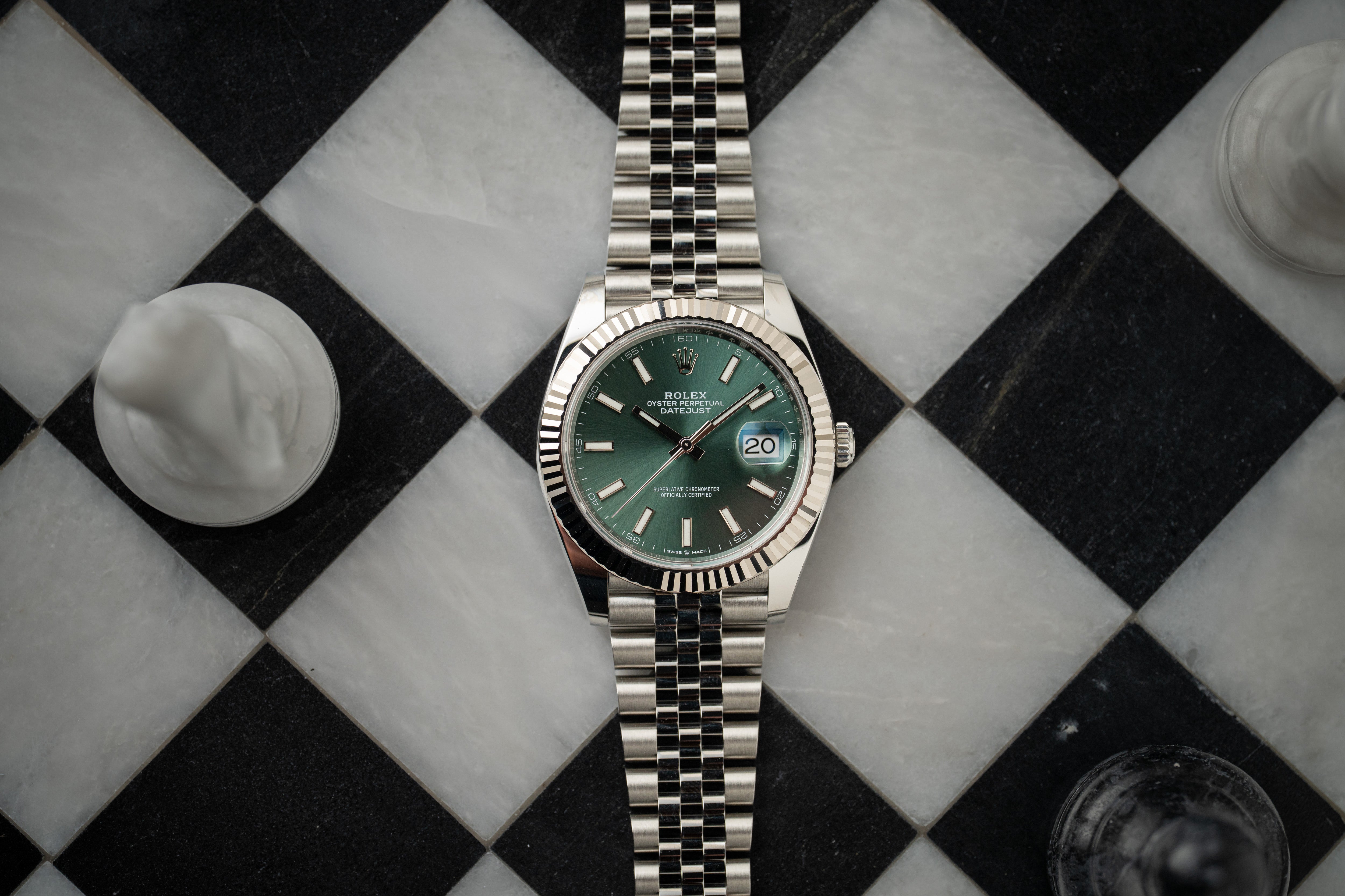 Rolex Datejust 41 126334 Mint Green Dial White Gold Fluted Bezel Jubilee 2022