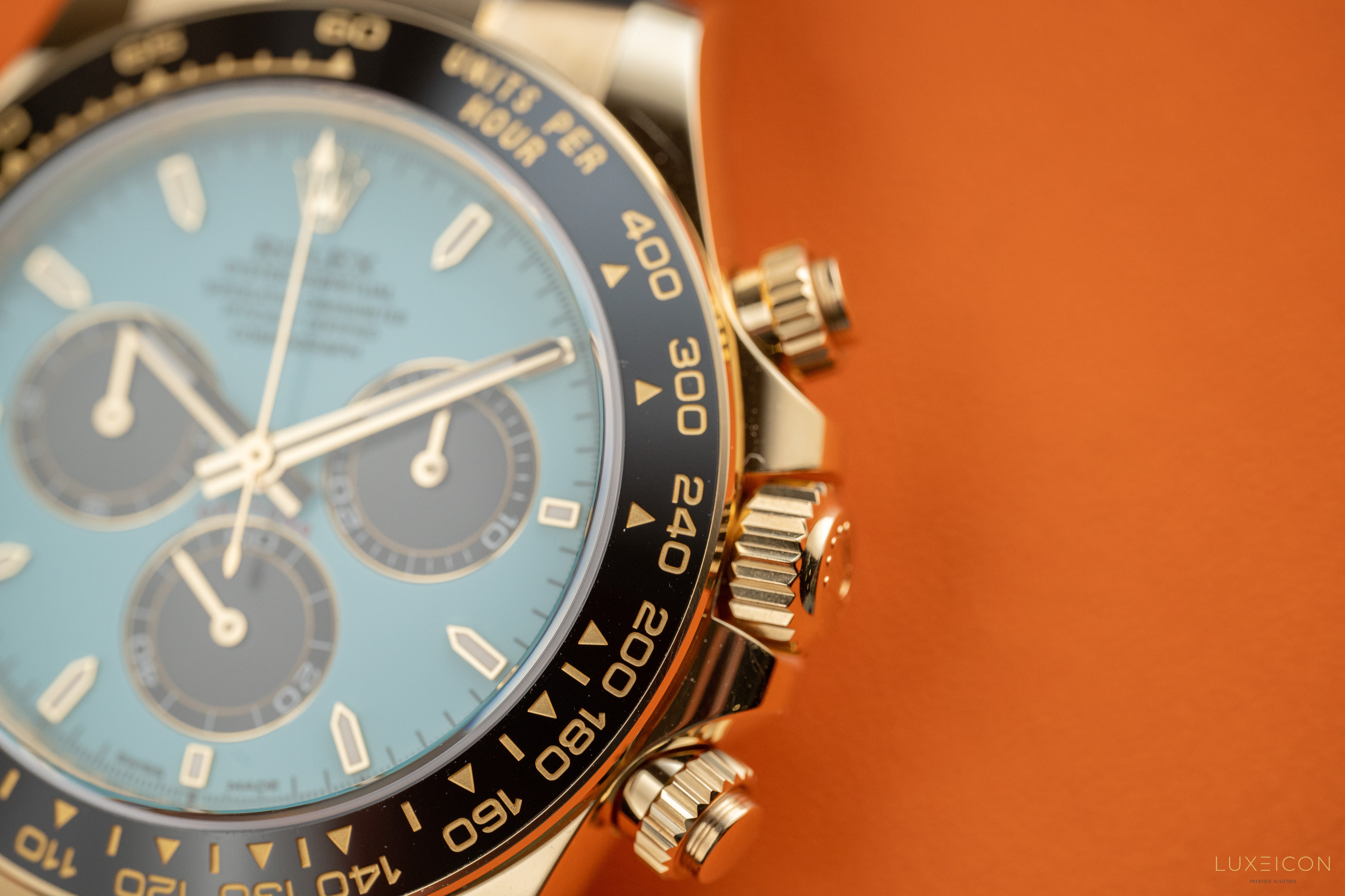 Rolex Cosmograph Daytona 40mm 126518LN Yellow Gold Oysterflex Turquoise Tiffany Dial