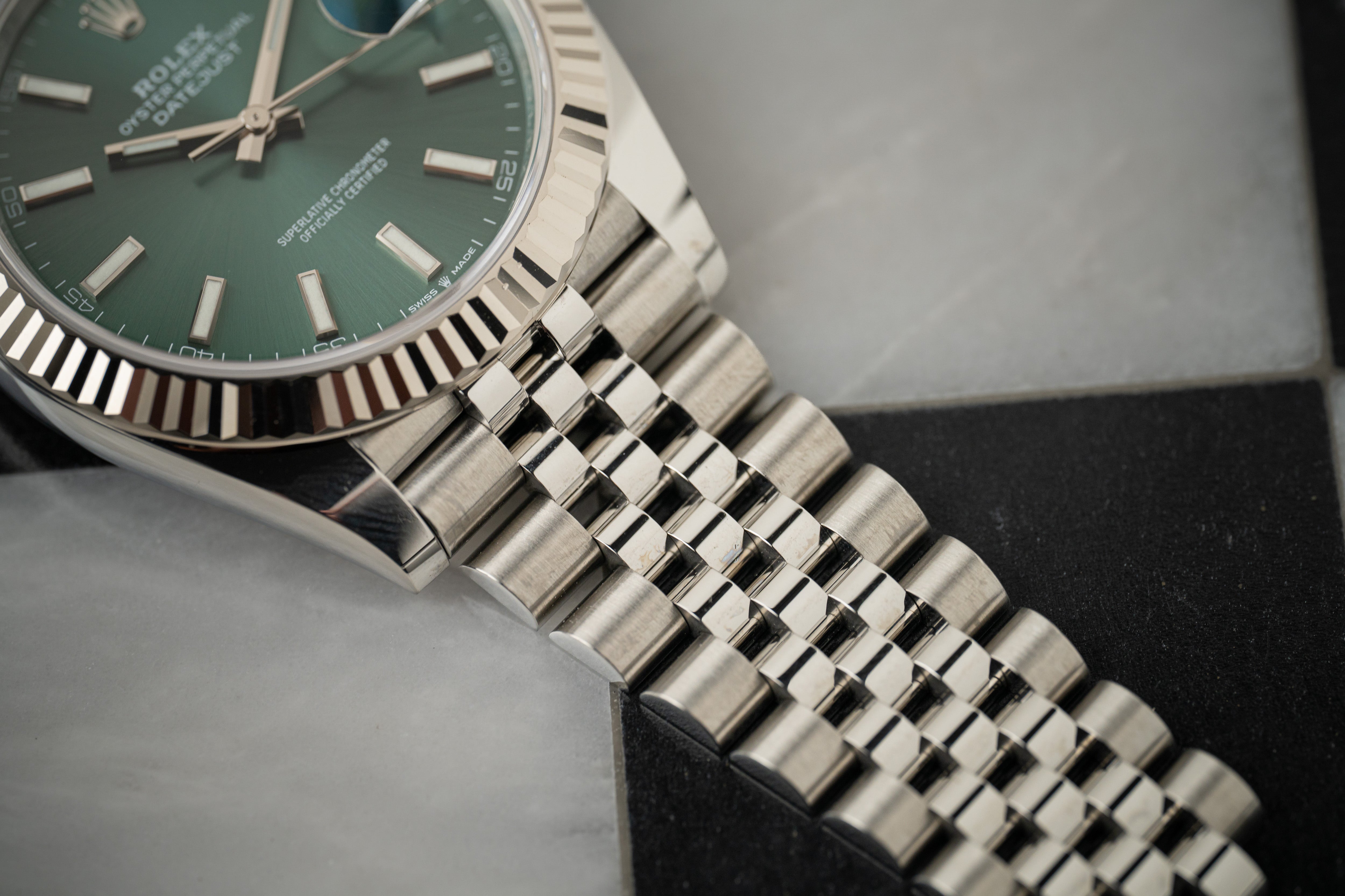Rolex Datejust 41 126334 Mint Green Dial White Gold Fluted Bezel Jubilee 2022
