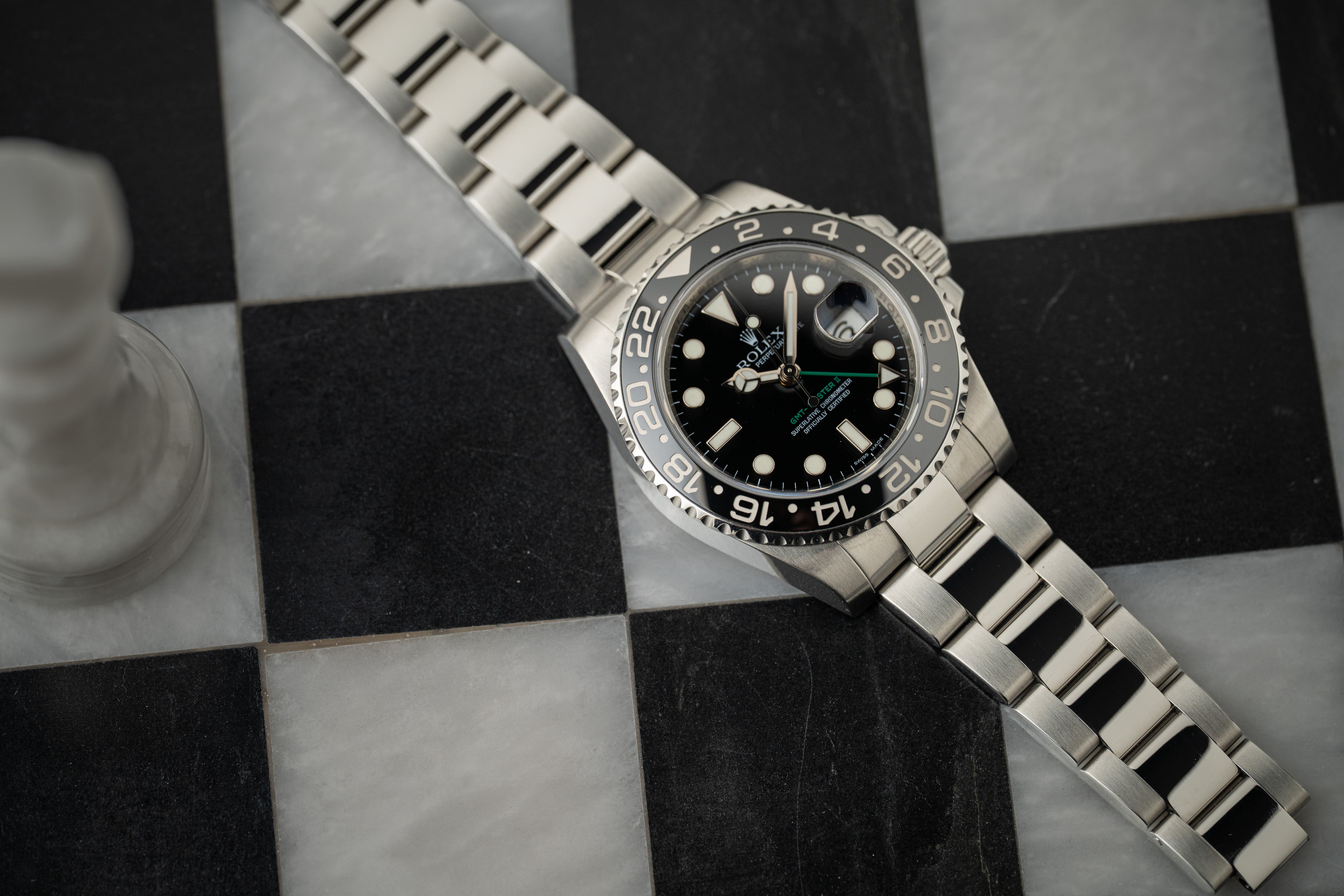 Rolex GMT-Master II 40mm Black Ceramic Date Stainless Green arrow 116710LN