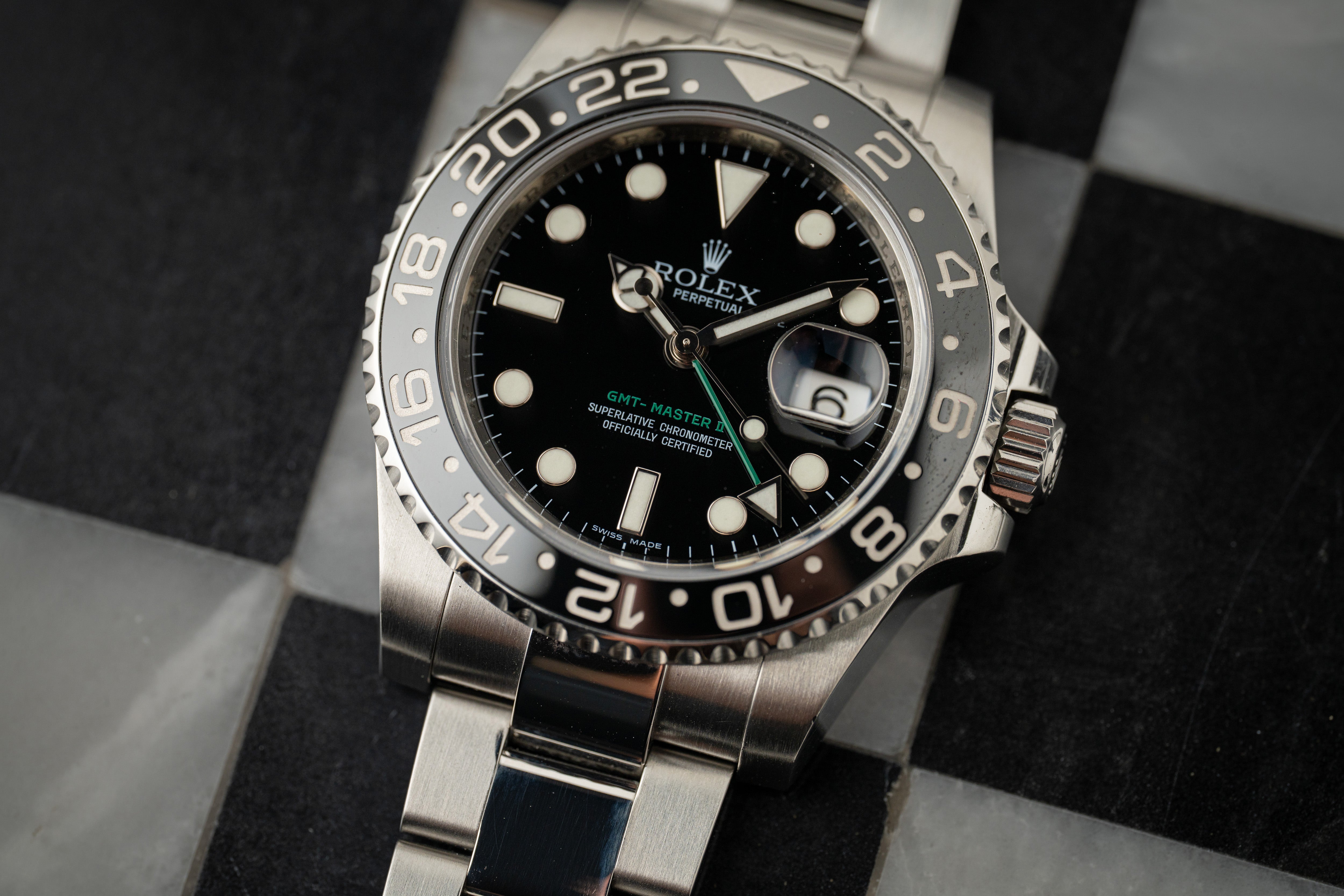 Rolex GMT-Master II 40mm Black Ceramic Date Stainless Green arrow 116710LN