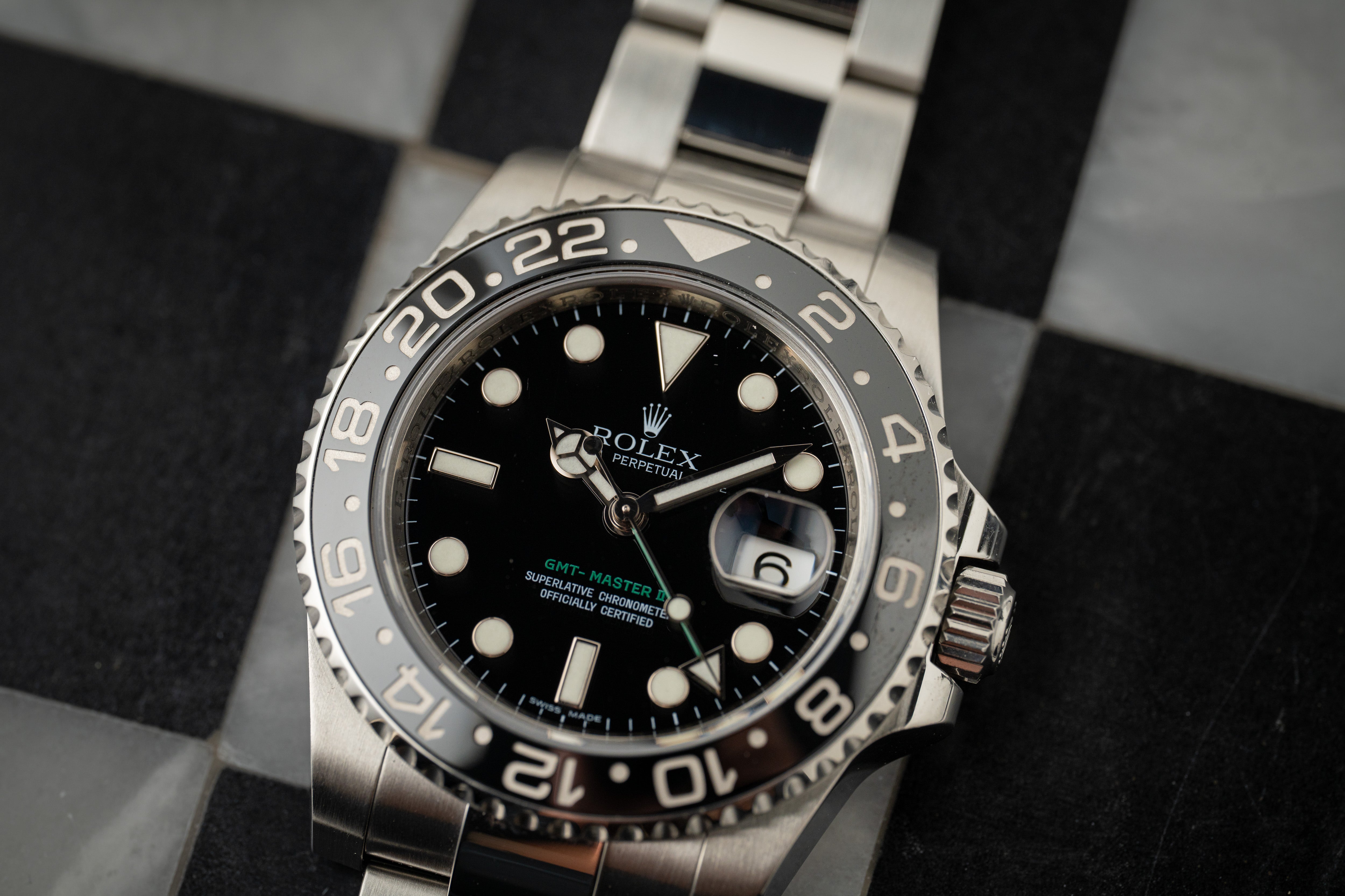 Rolex GMT-Master II 40mm Black Ceramic Date Stainless Green arrow 116710LN