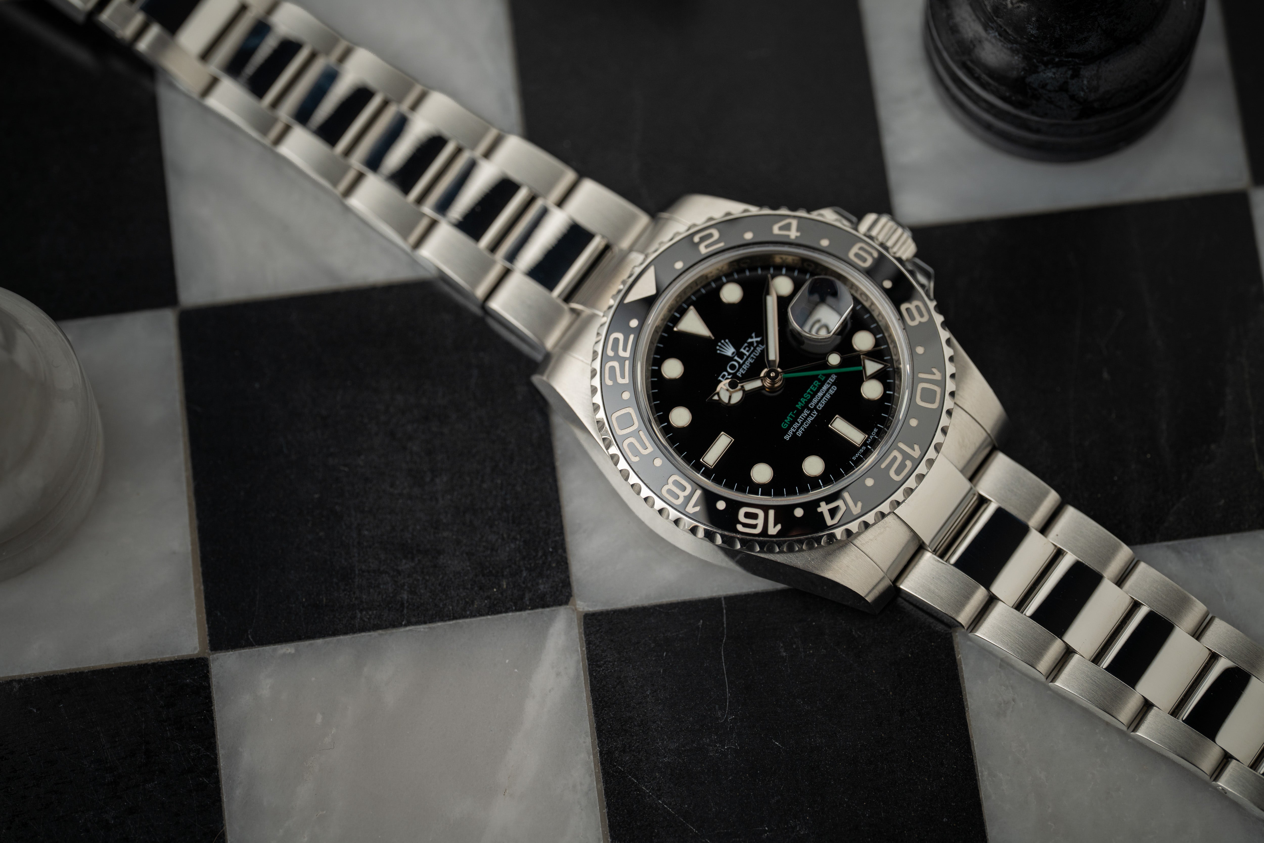 Rolex GMT-Master II 40mm Black Ceramic Date Stainless Green arrow 116710LN