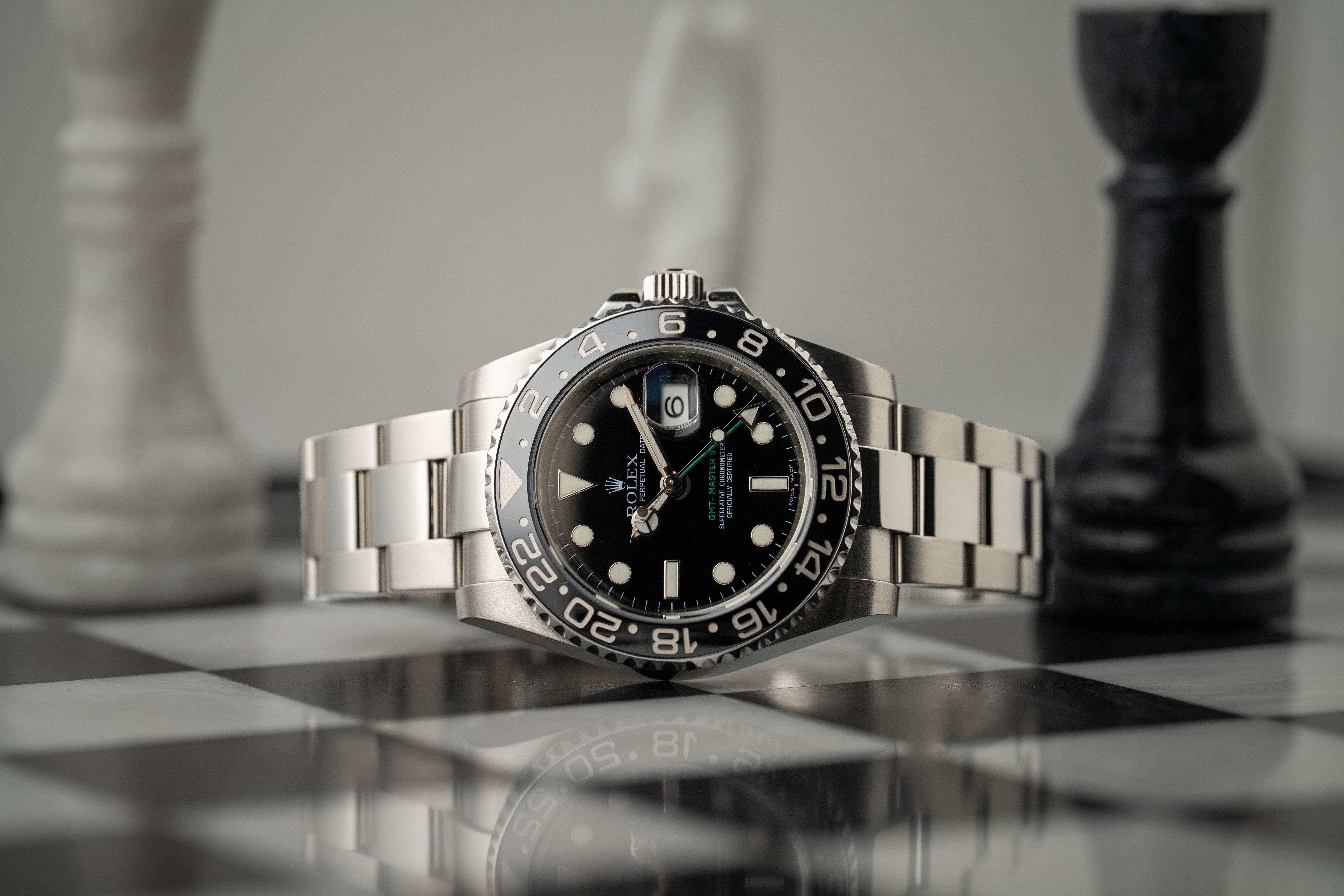 Rolex GMT-Master II 40mm Black Ceramic Date Stainless Green arrow 116710LN