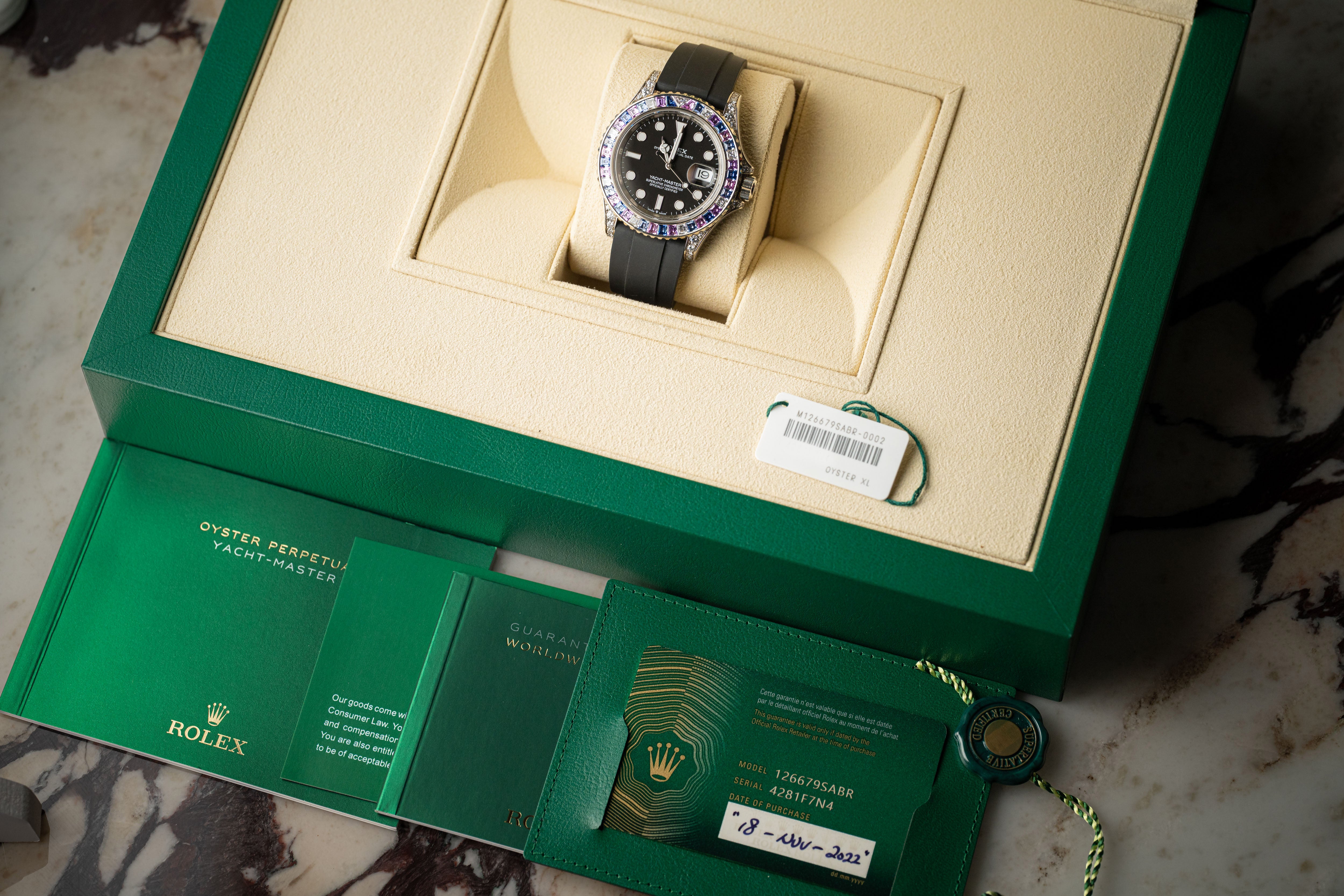 Rolex Yacht-Master Off-Catalog Special Edition Cotton Candy 126679SABR White Gold