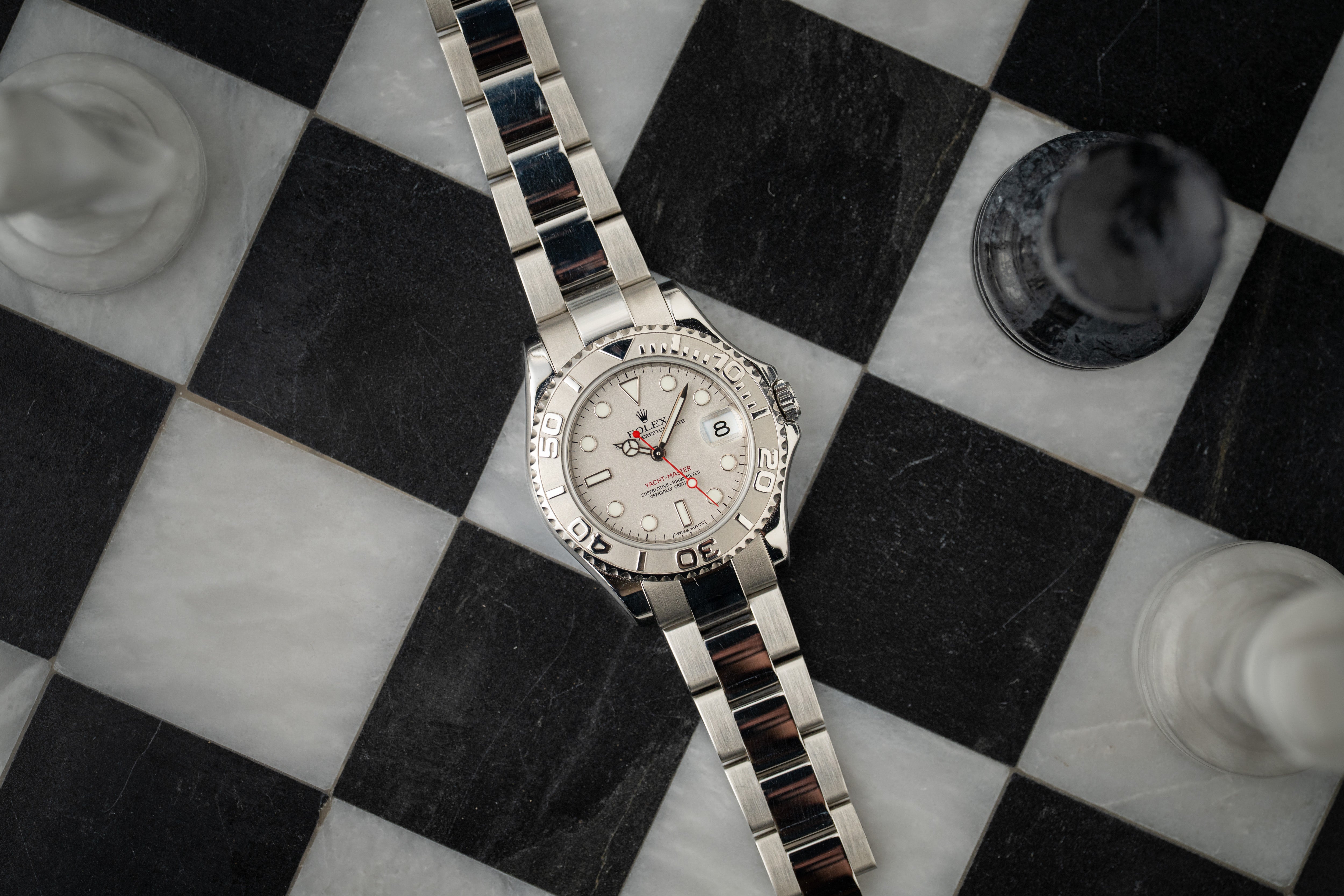 Rolex Yacht-Master 35mm Midsize Steel Platinum Watch 168622 2013