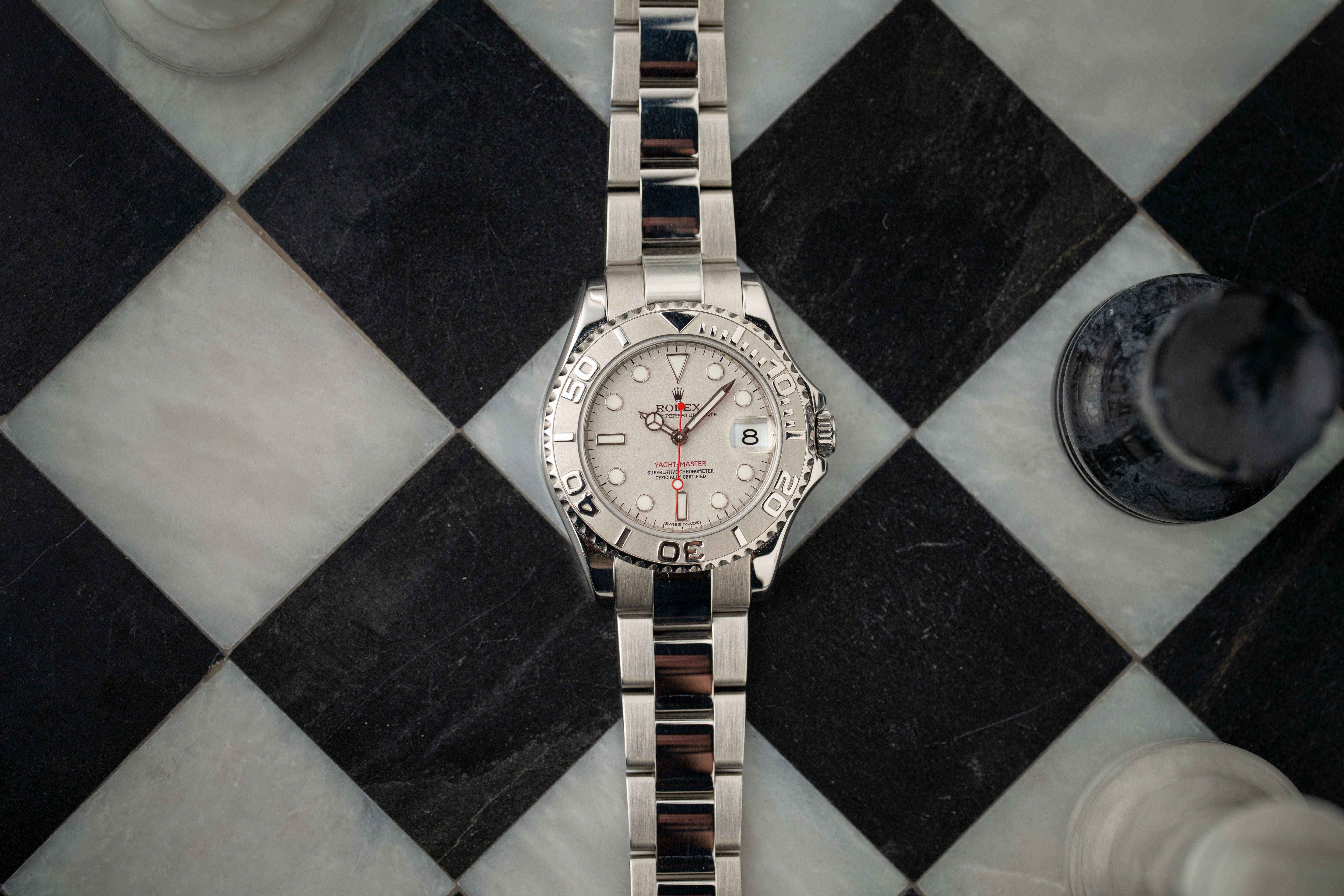Rolex Yacht-Master 35mm Midsize Steel Platinum Watch 168622 2013