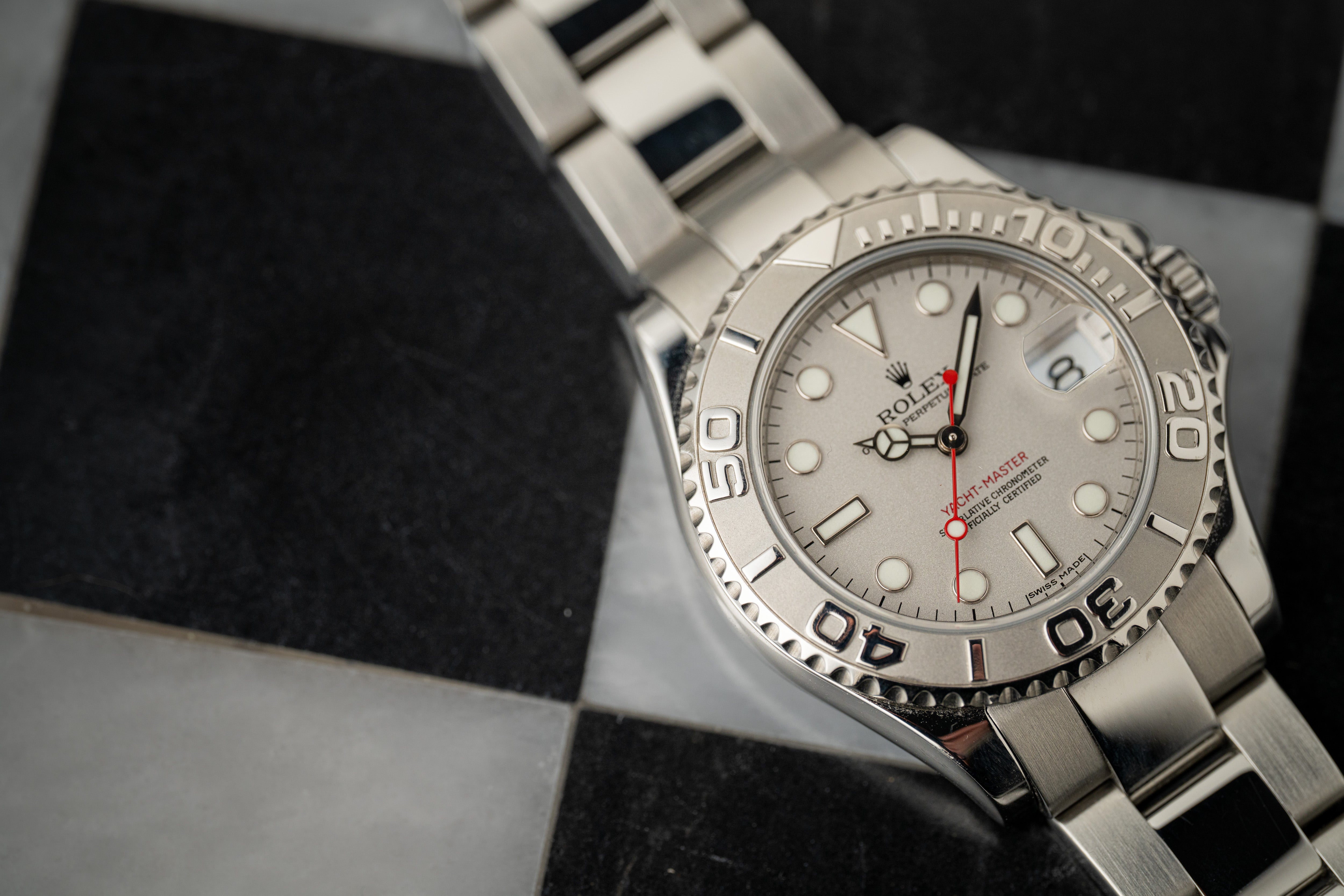 Rolex Yacht-Master 35mm Midsize Steel Platinum Watch 168622 2013