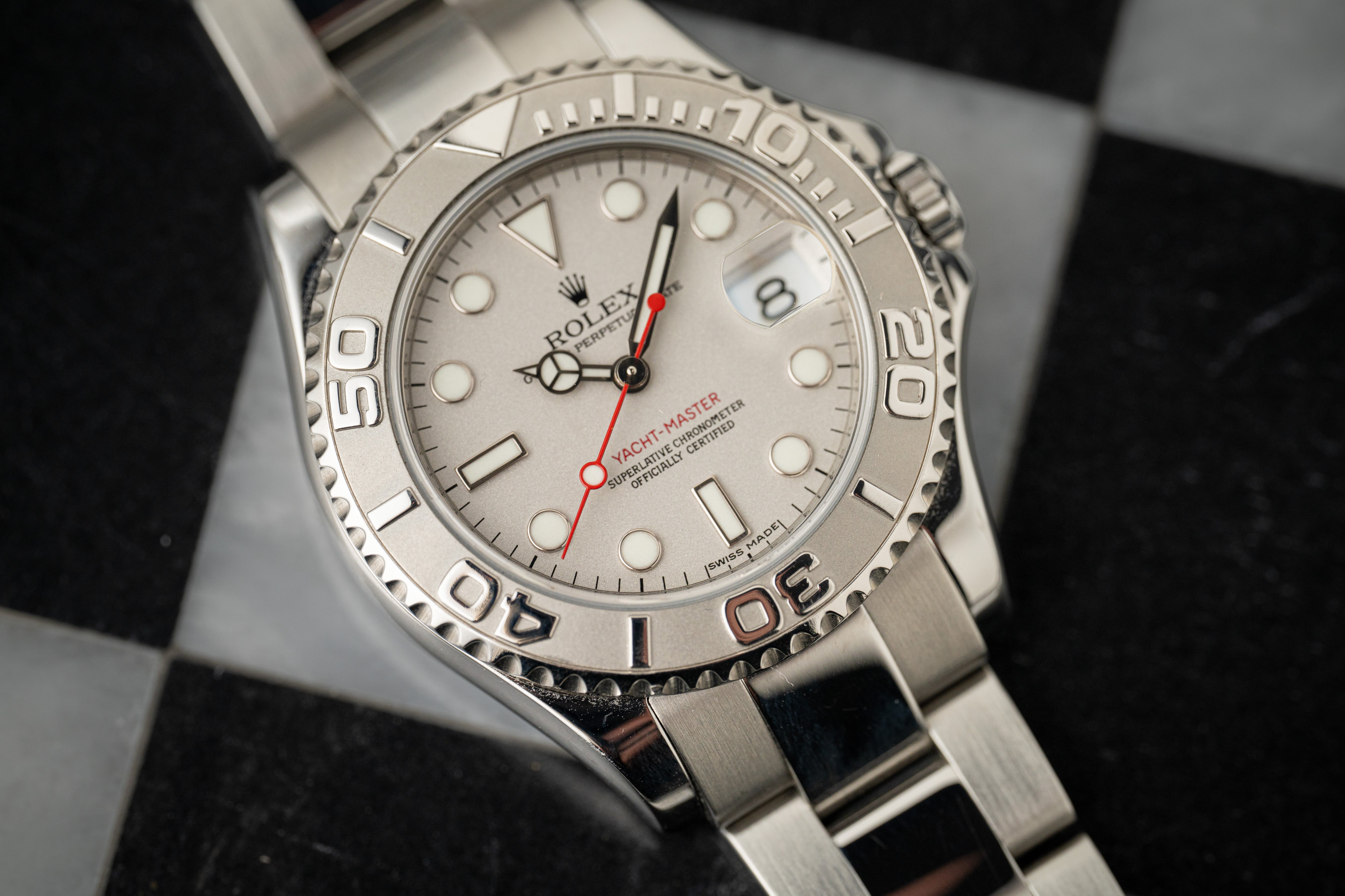 Rolex Yacht-Master 35mm Midsize Steel Platinum Watch 168622 2013