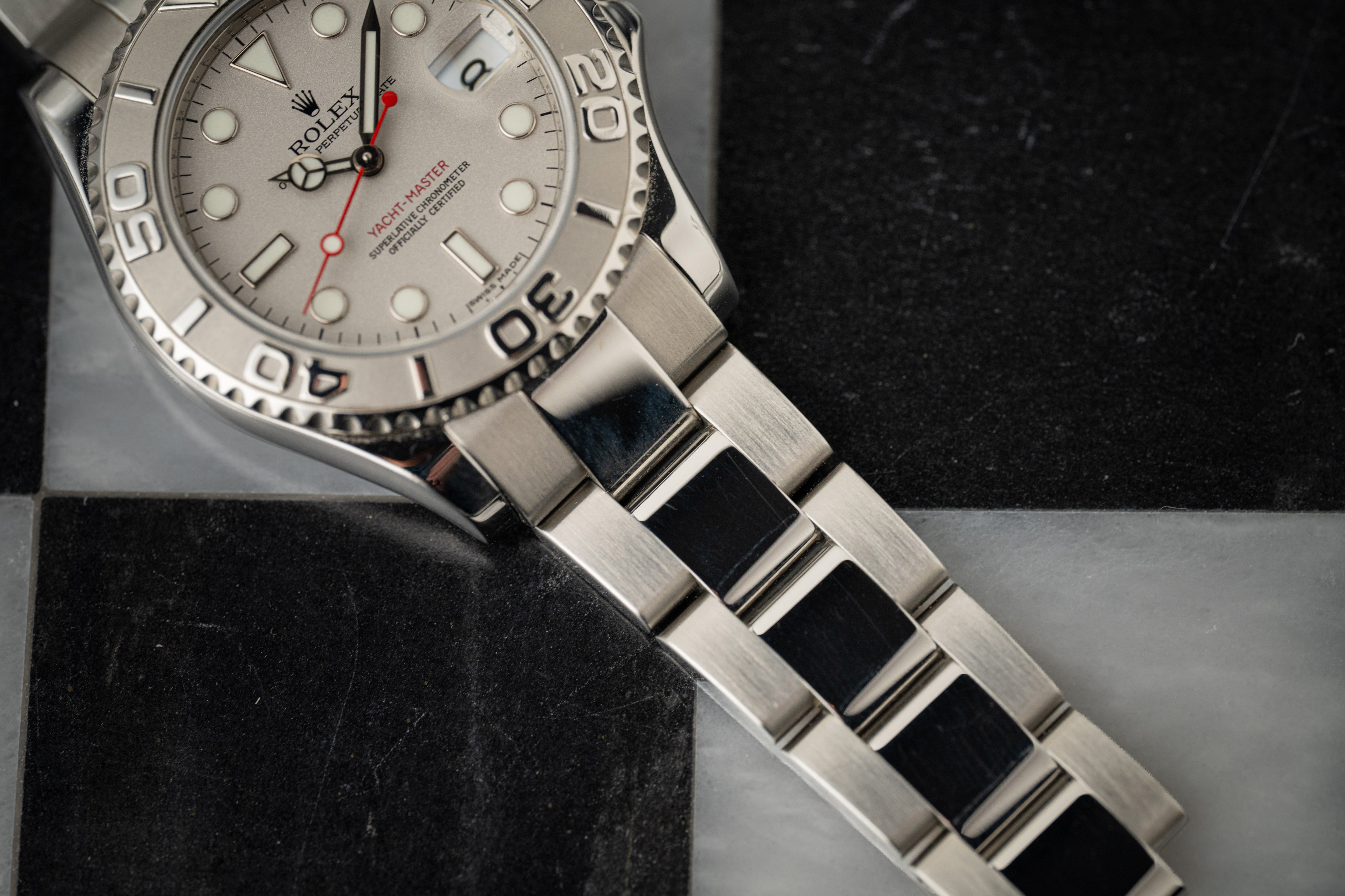 Rolex Yacht-Master 35mm Midsize Steel Platinum Watch 168622 2013