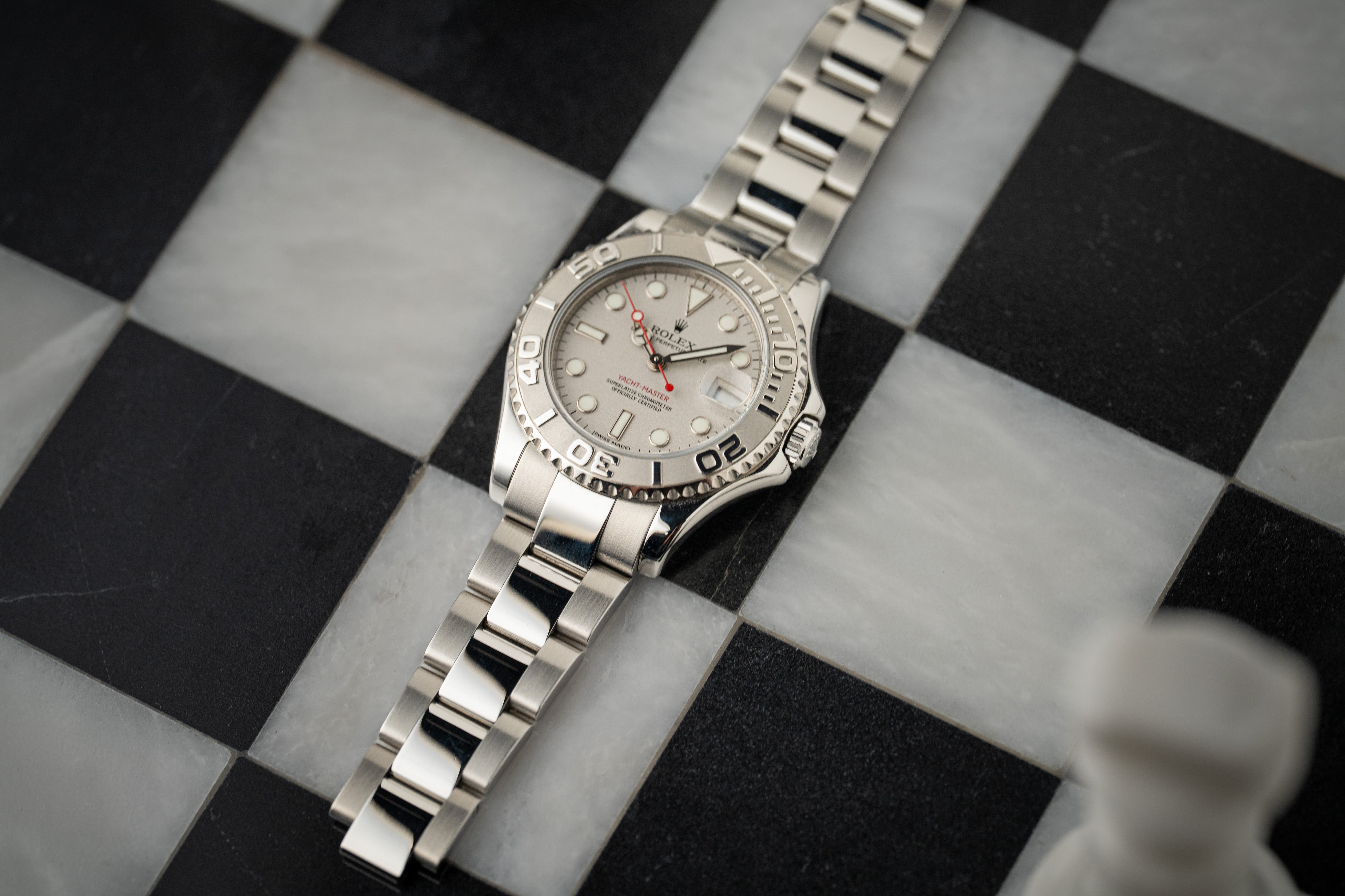 Rolex Yacht-Master 35mm Midsize Steel Platinum Watch 168622 2013