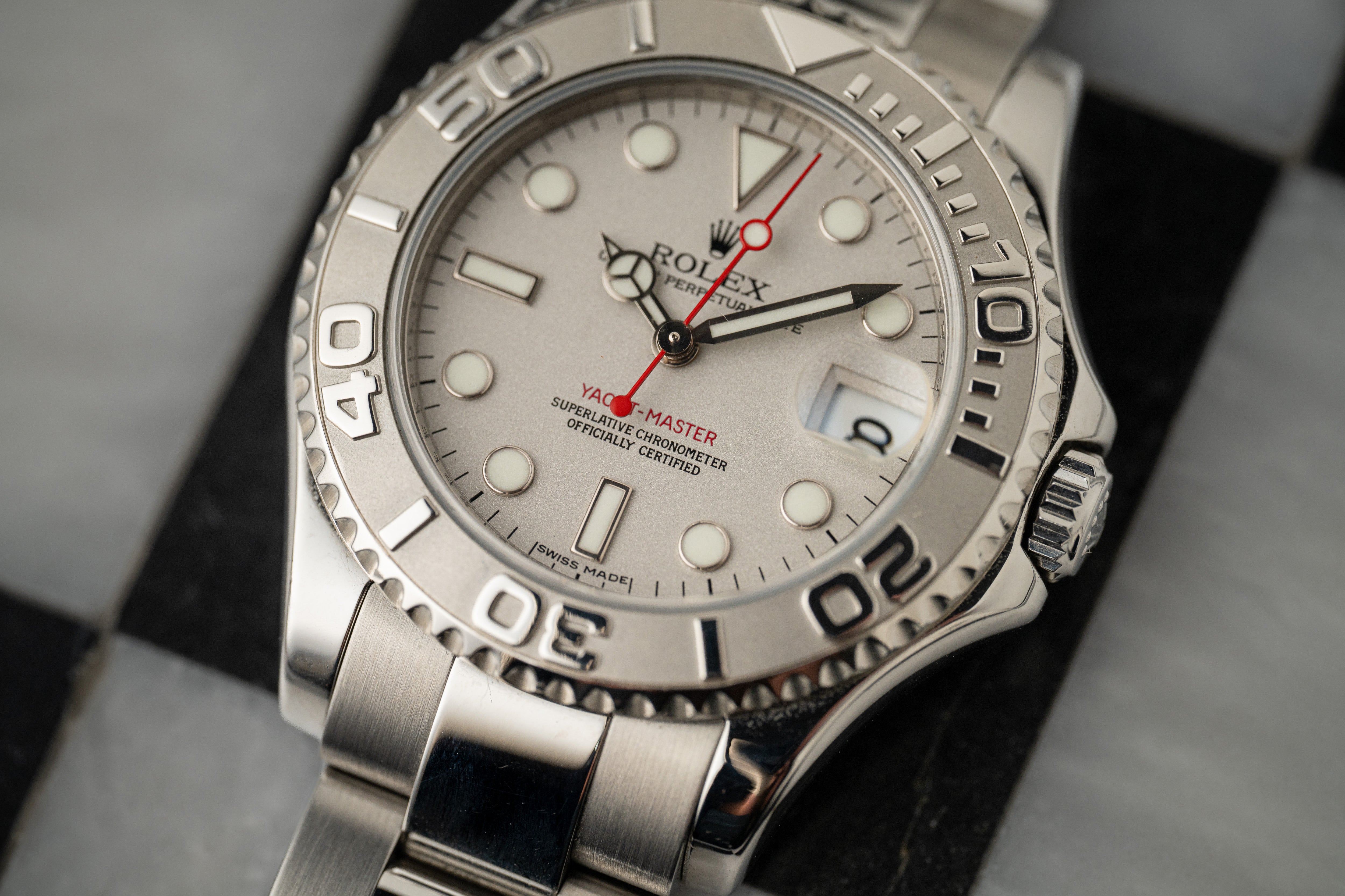 Rolex Yacht-Master 35mm Midsize Steel Platinum Watch 168622 2013