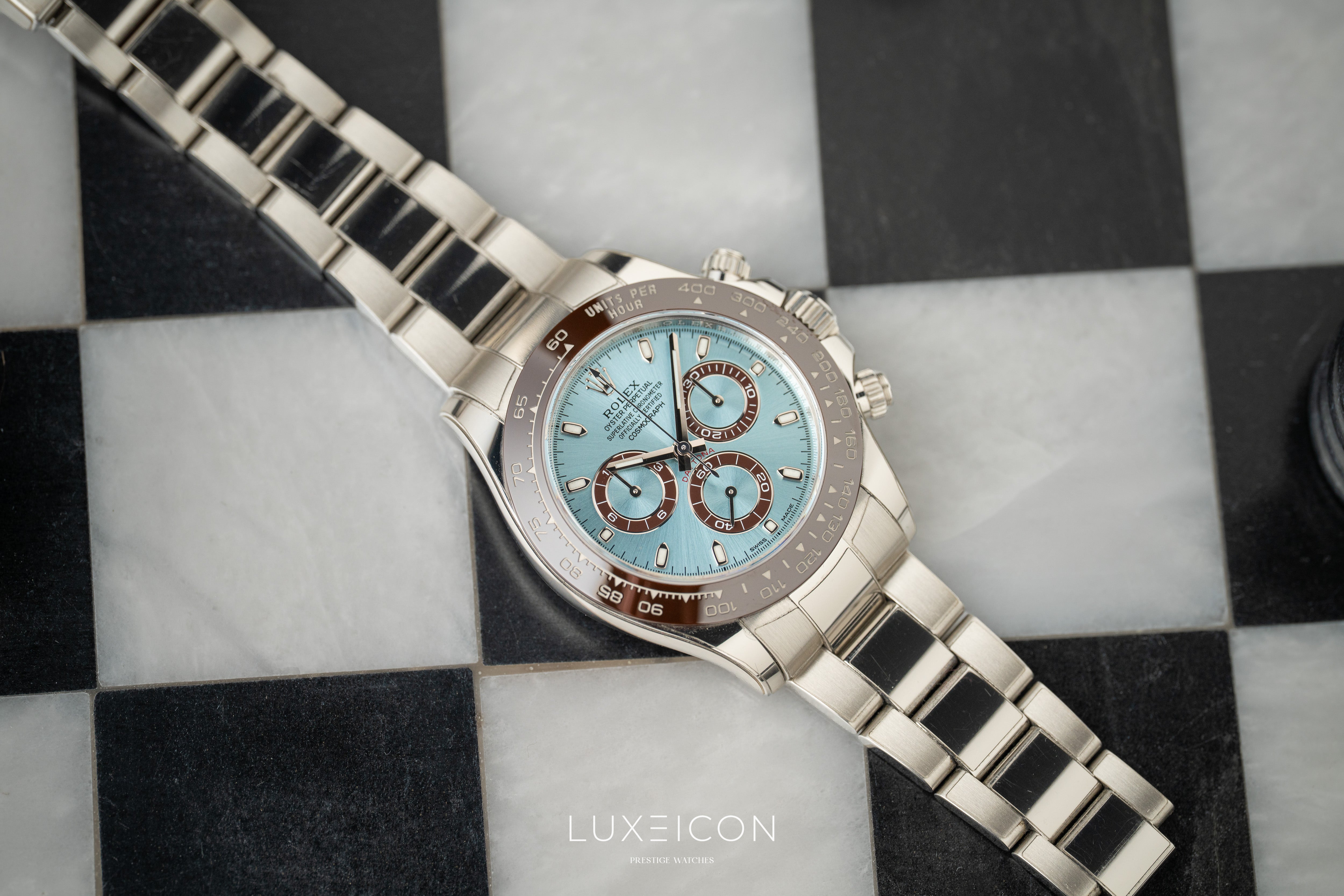 Rolex Cosmograph Daytona Platinum Ice Blue Index Dial 40mm 116506 2021