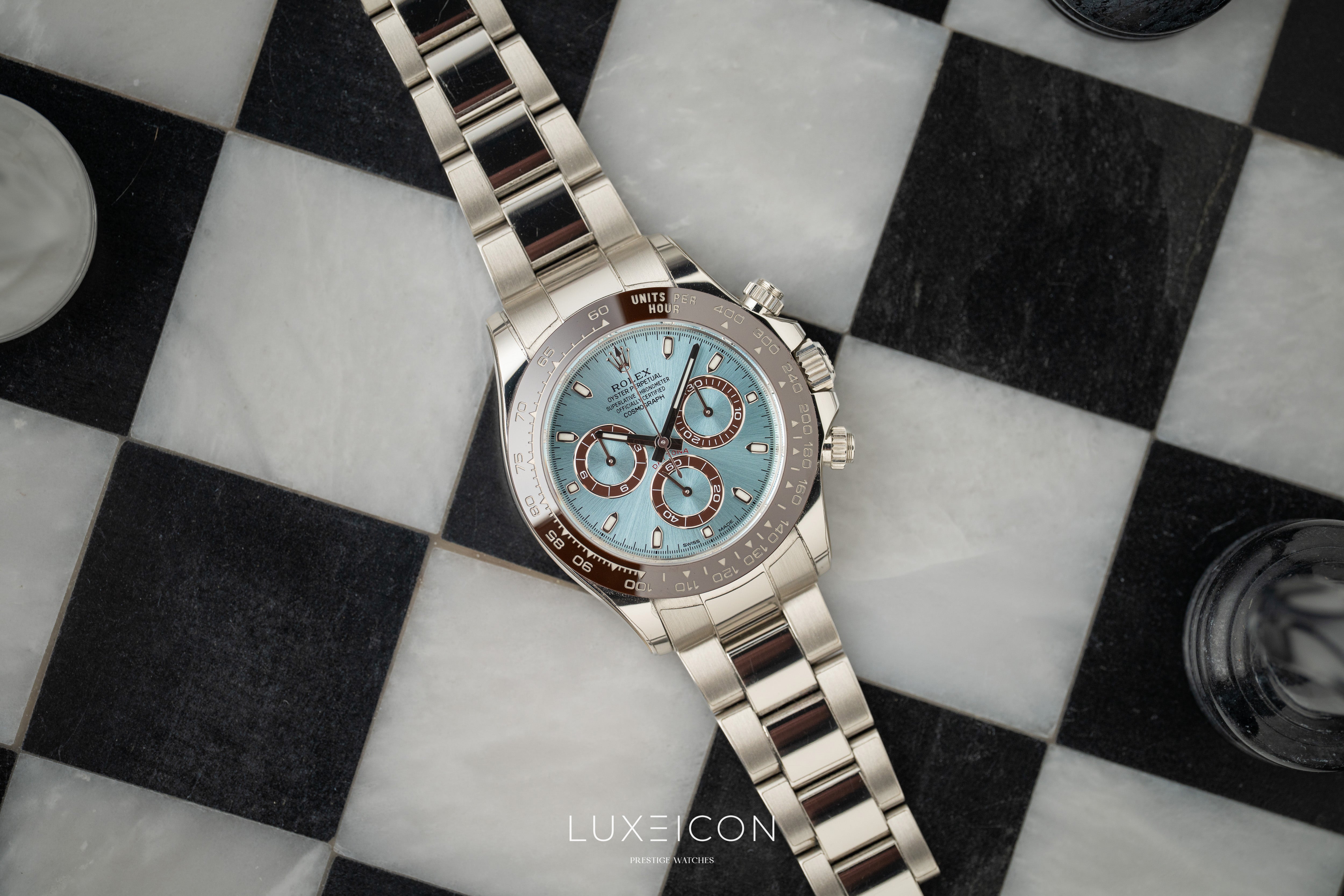 Rolex Cosmograph Daytona Platinum Ice Blue Index Dial 40mm 116506 2021