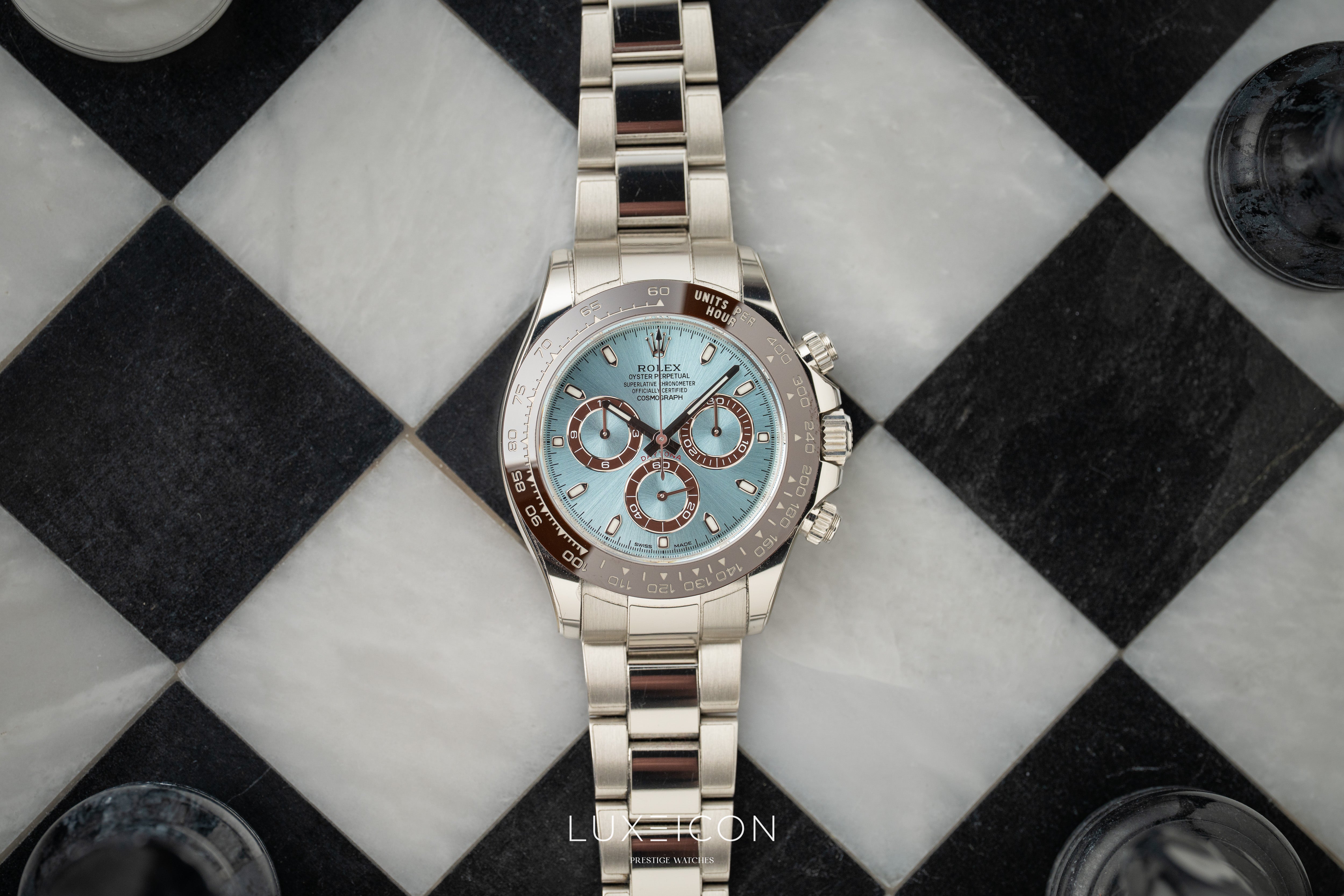 Rolex Cosmograph Daytona Platinum Ice Blue Index Dial 40mm 116506 2021