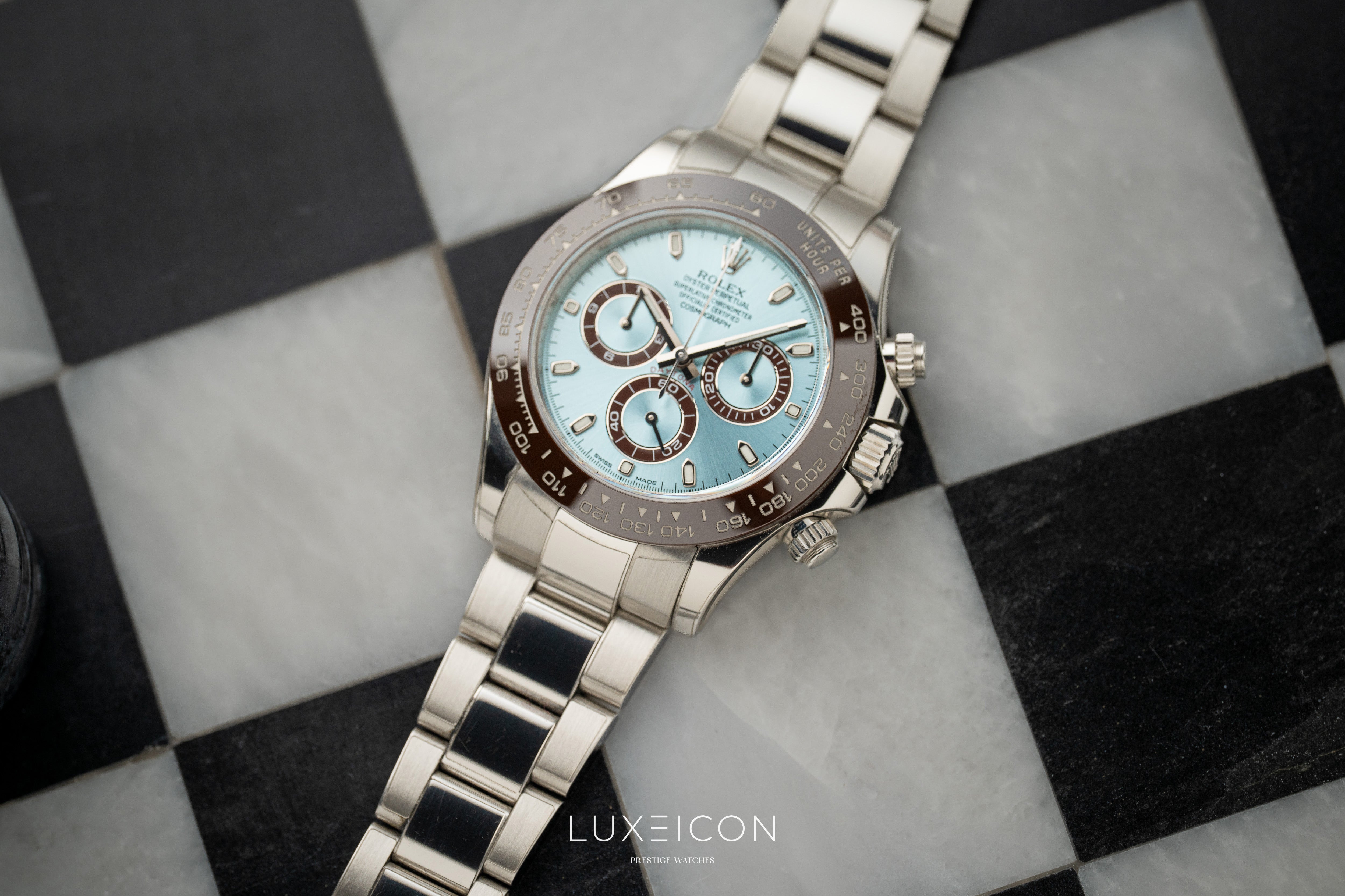 Rolex Cosmograph Daytona Platinum Ice Blue Index Dial 40mm 116506 2021