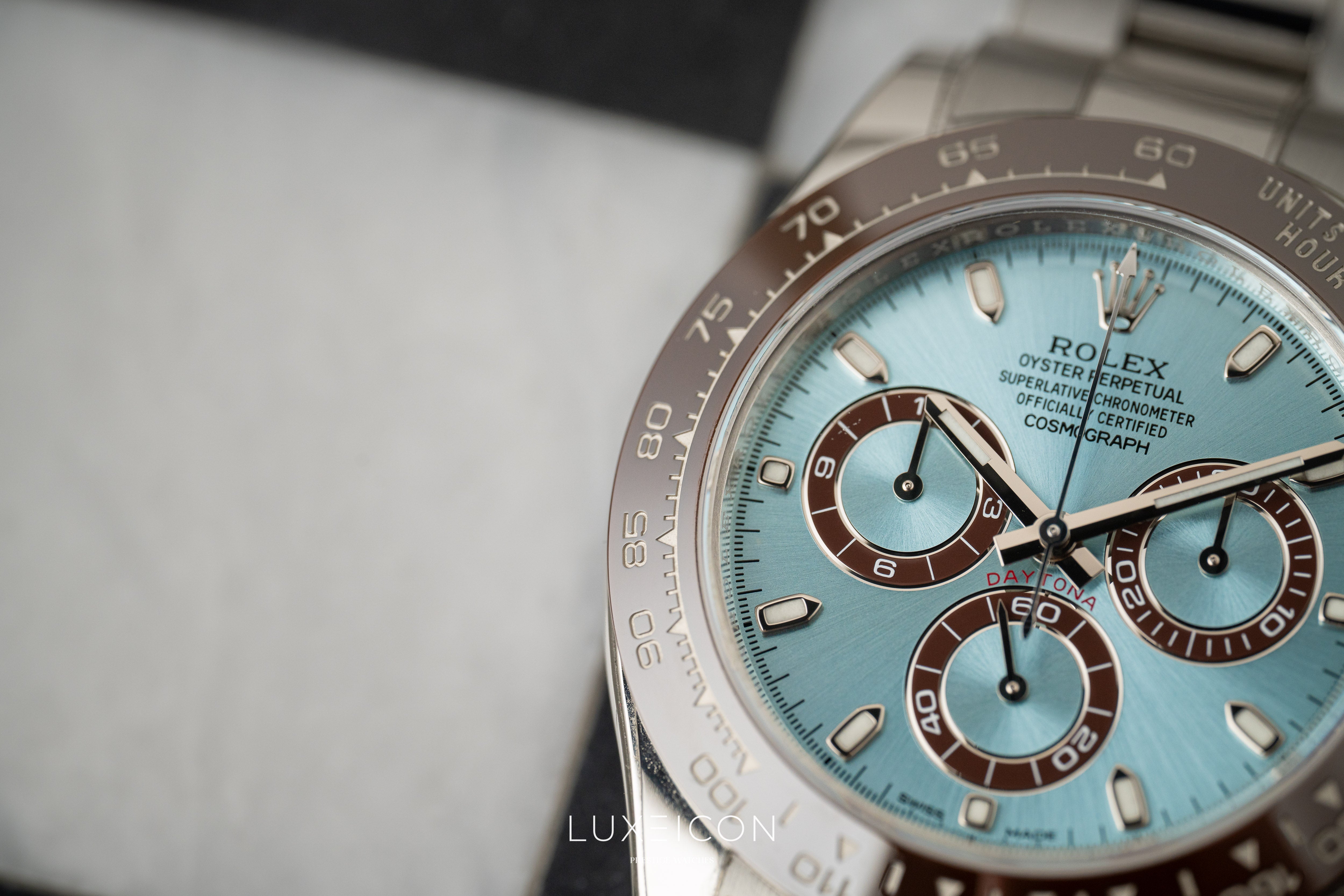 Rolex Cosmograph Daytona Platinum Ice Blue Index Dial 40mm 116506 2021