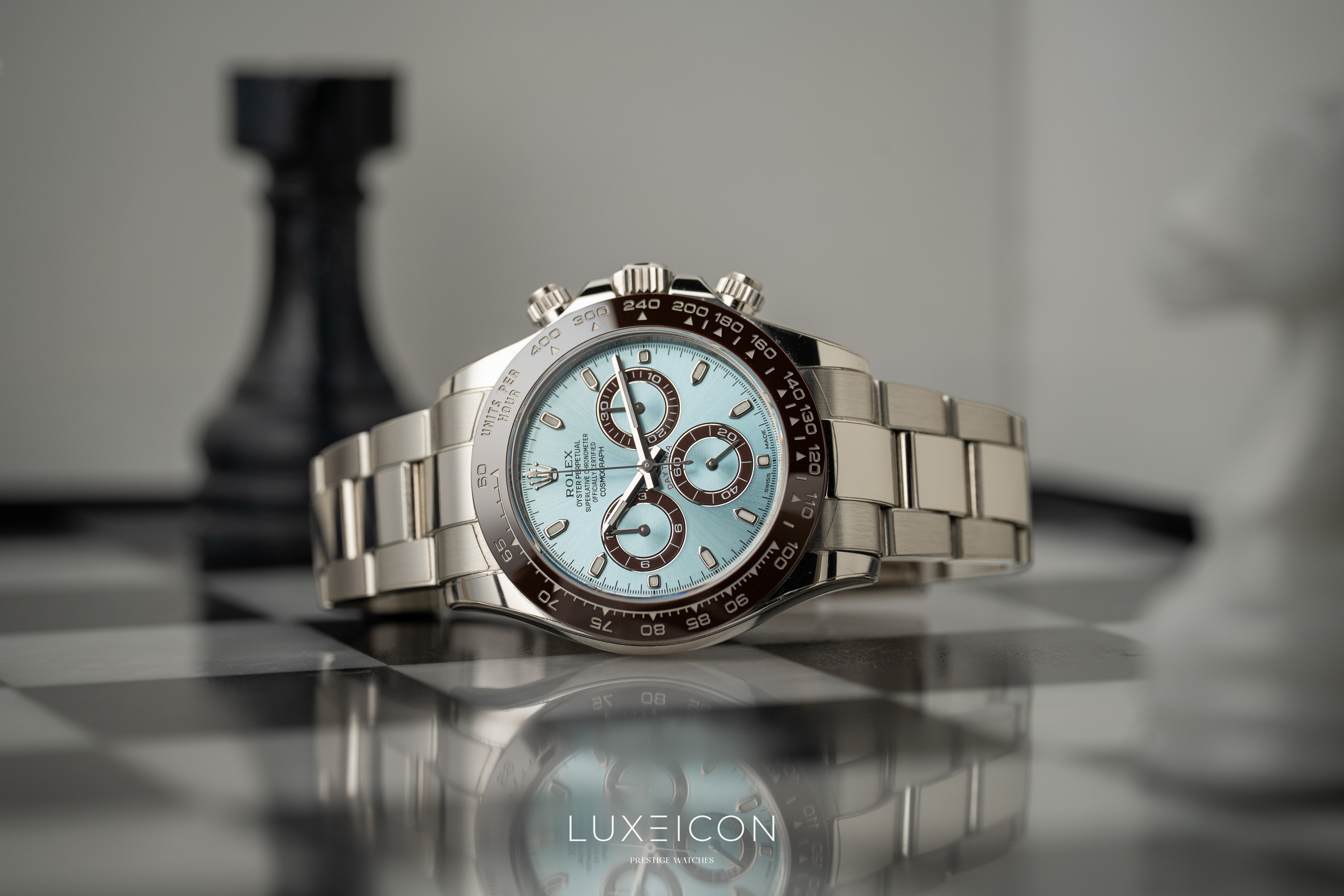 Rolex Cosmograph Daytona Platinum Ice Blue Index Dial 40mm 116506 2021