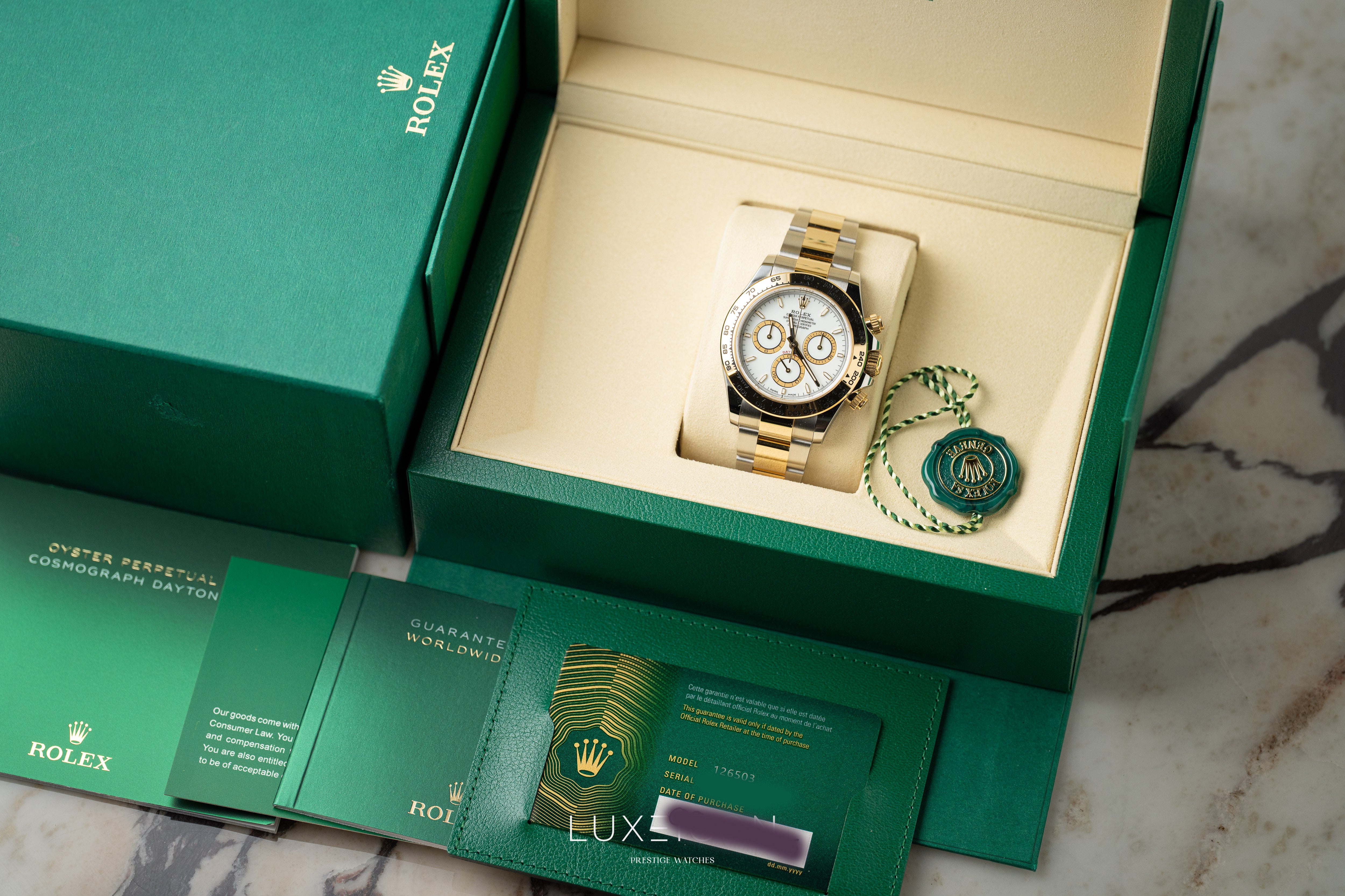 Rolex Daytona Cosmograph 126503 Two Tone Yellow Gold Steel White Dial 2026