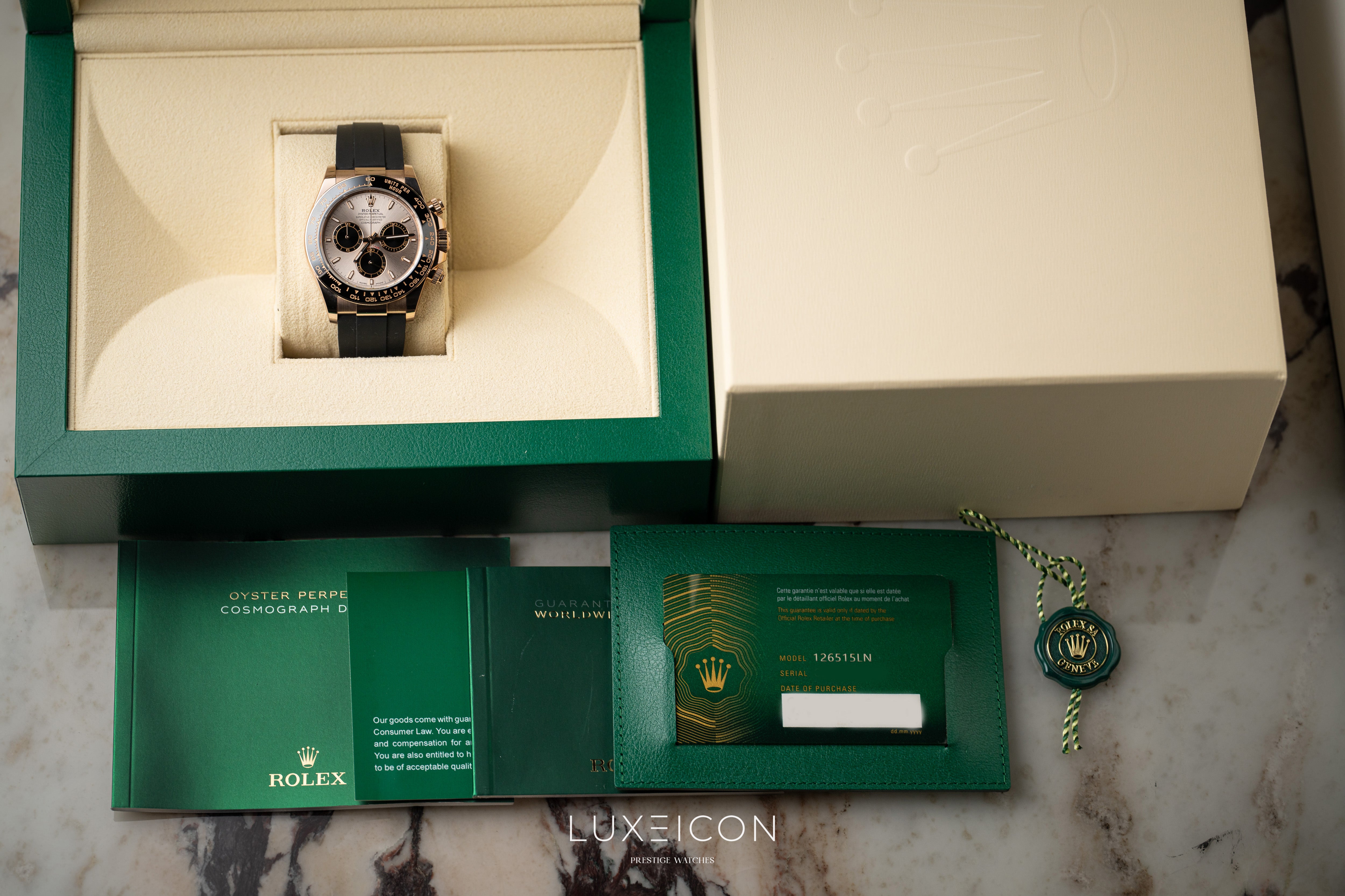Rolex Cosmograph Daytona Everose Gold Oysterflex Sundust Dial 126515LN