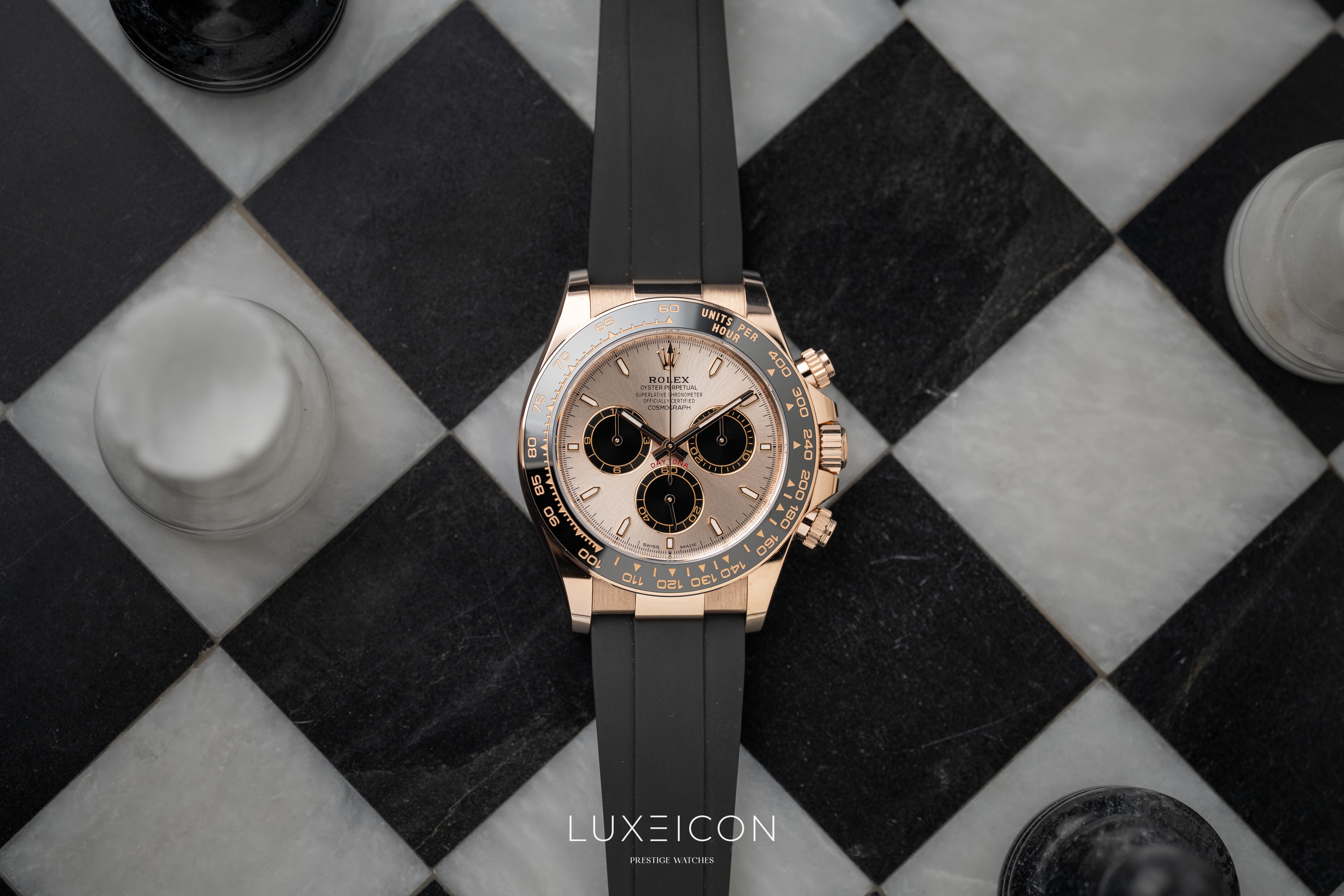 Rolex Cosmograph Daytona Everose Gold Oysterflex Sundust Dial 126515LN
