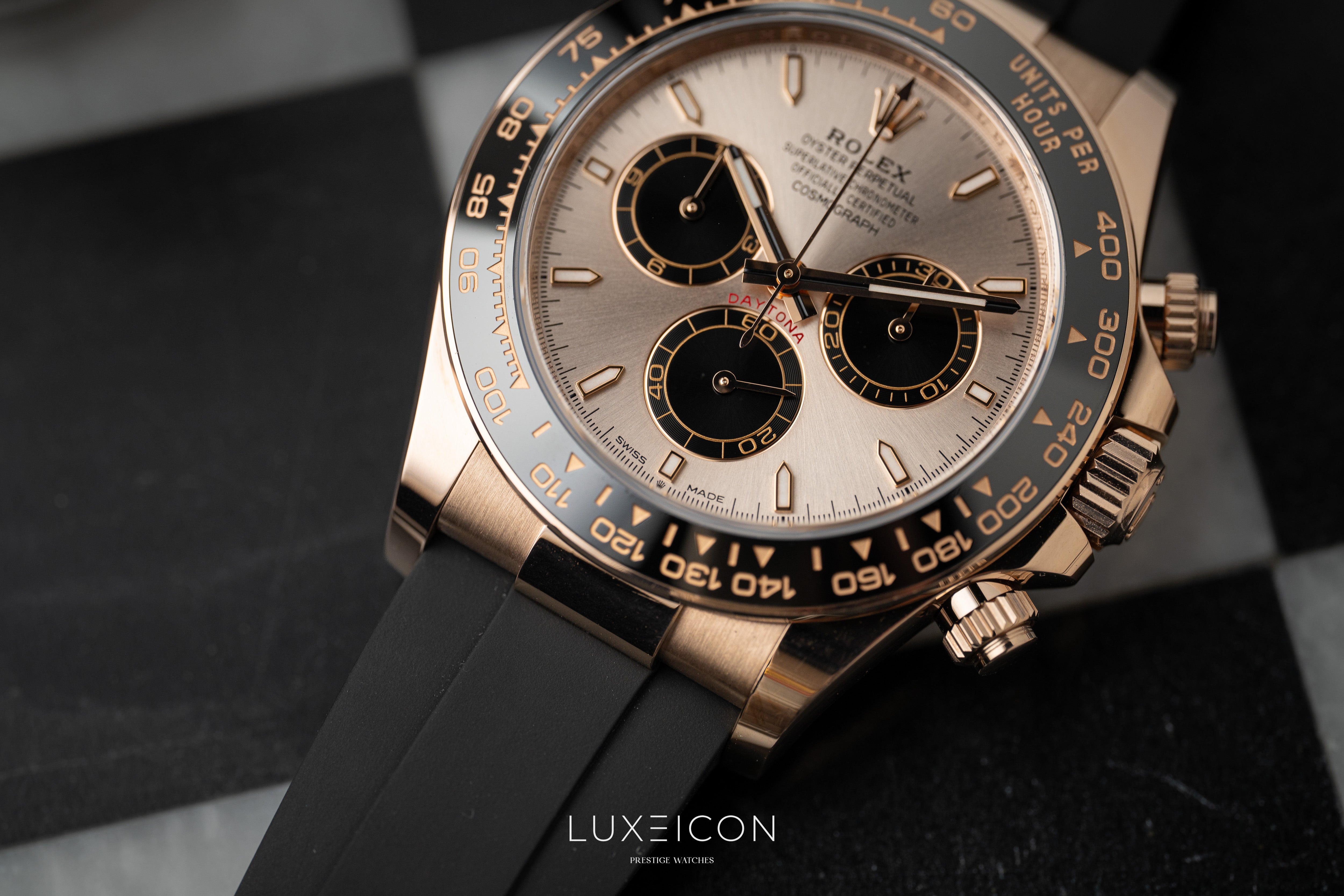Rolex Cosmograph Daytona Everose Gold Oysterflex Sundust Dial 126515LN