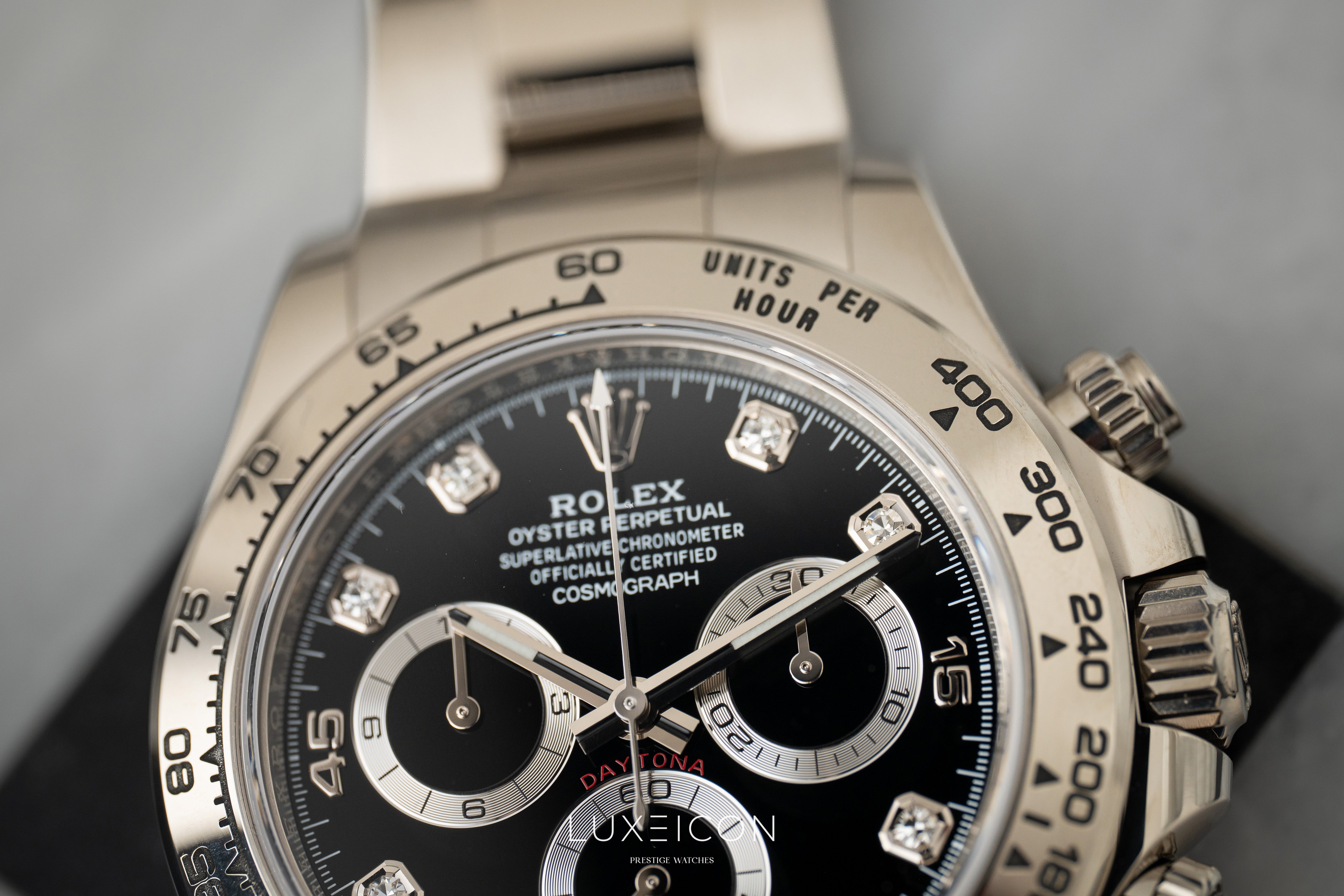 Rolex Daytona White Gold Diamond Black Dial Mens Watch 116509 2022
