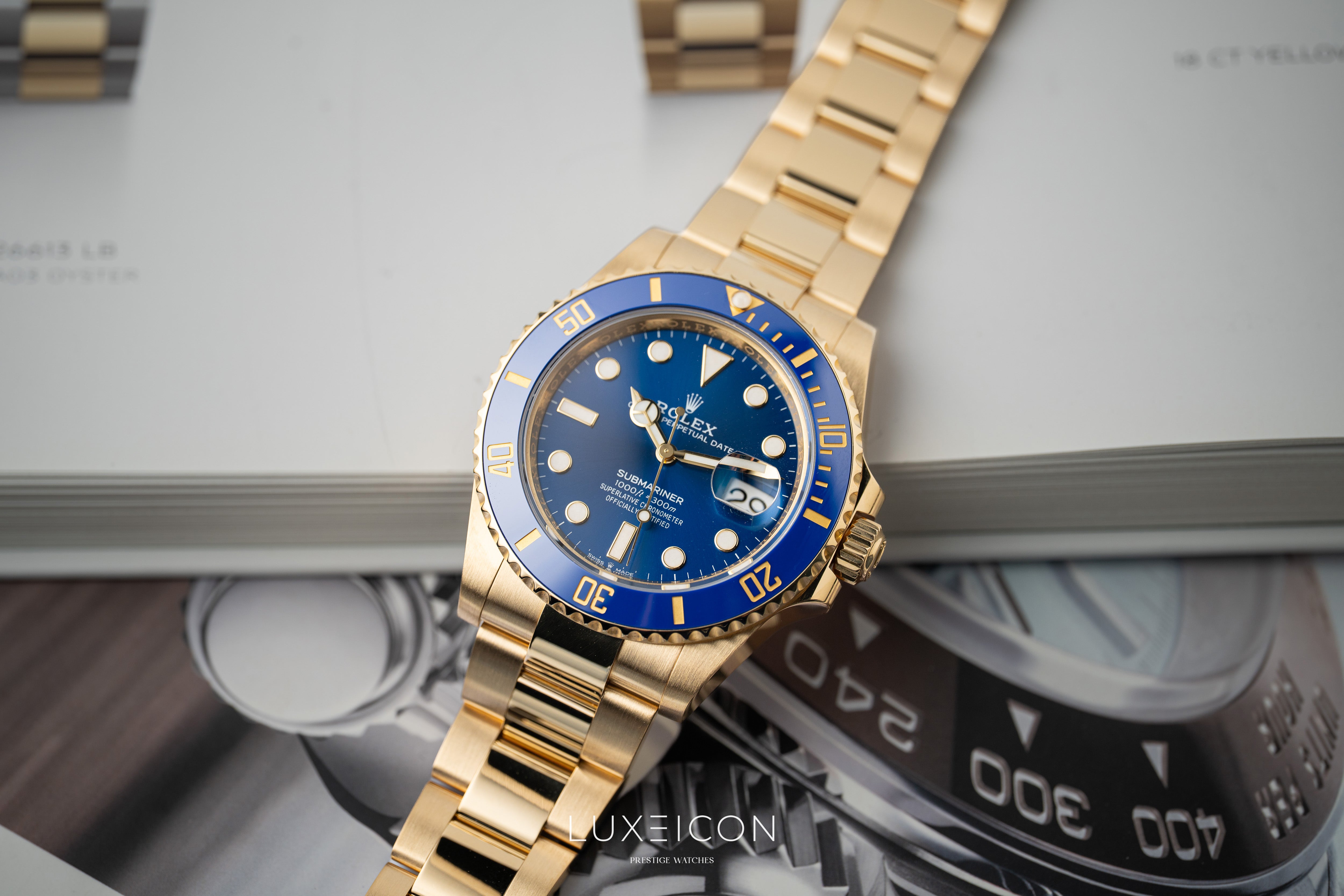 Rolex Submariner Date 41mm Blue Dial 18k Solid Yellow Gold 126618LB 2024