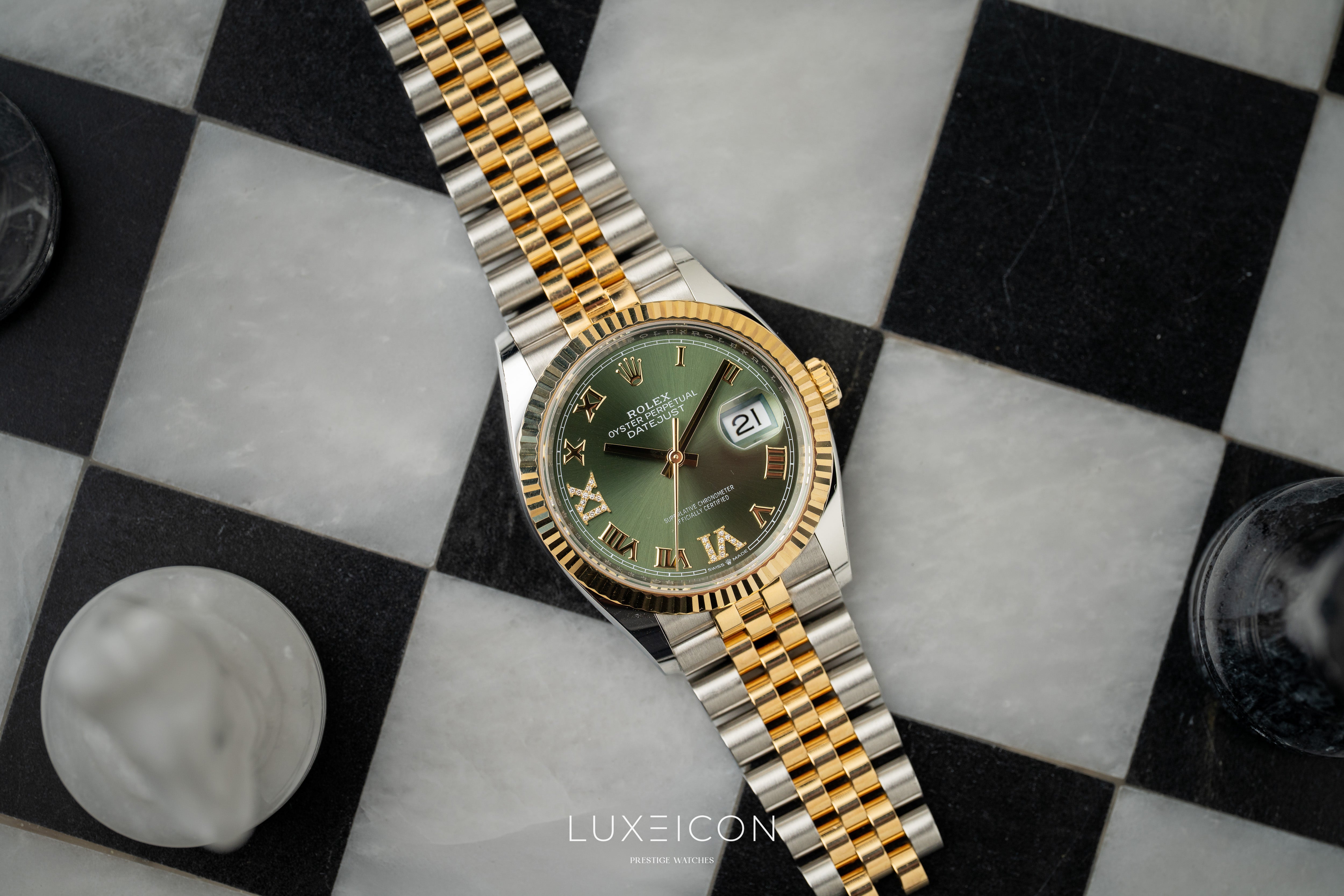 Rolex Datejust 36 VI/IX Diamond 126233 Olive Green Jubilee Bracelet 2022