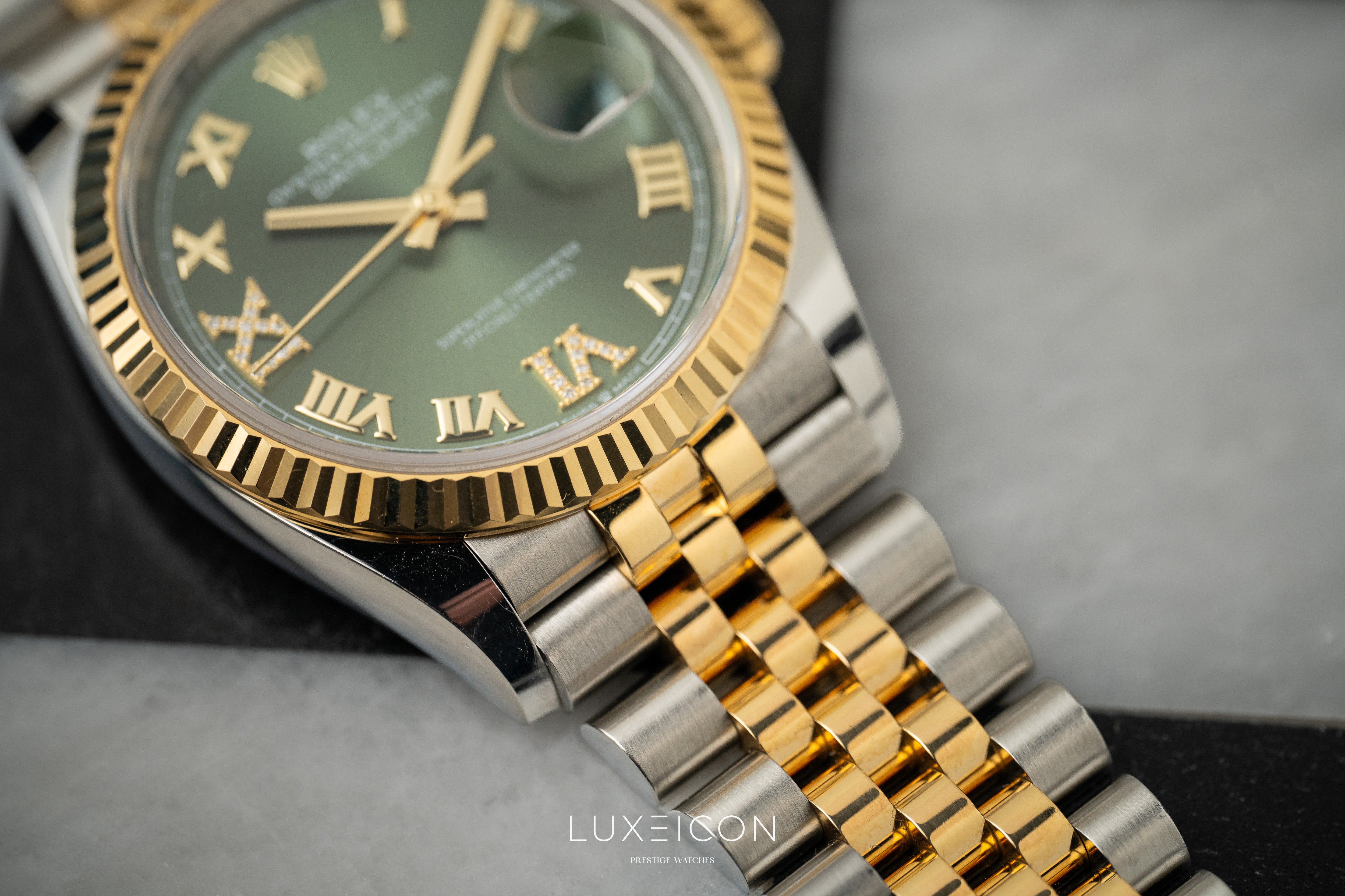 Rolex Datejust 36 VI/IX Diamond 126233 Olive Green Jubilee Bracelet 2022