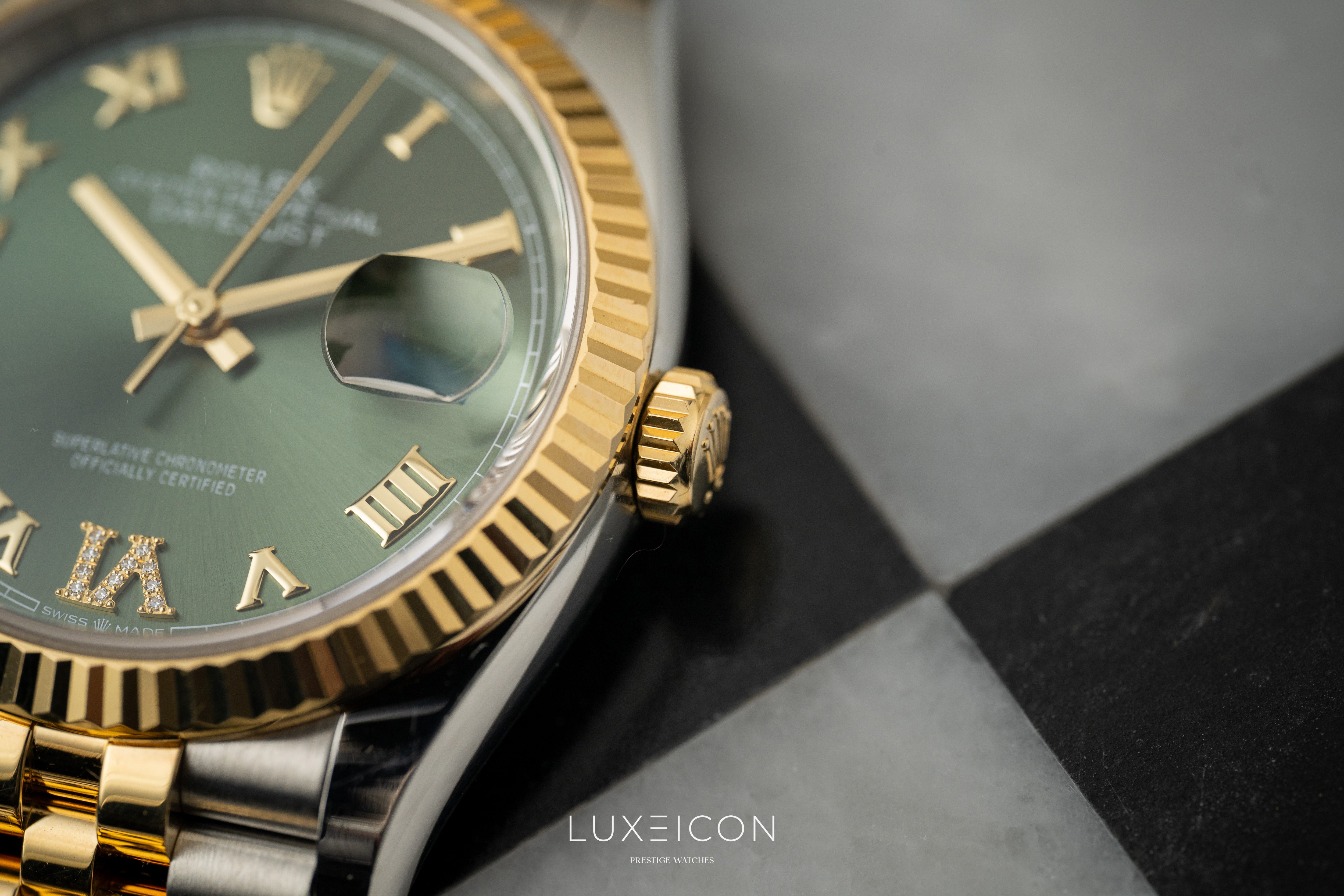 Rolex Datejust 36 VI/IX Diamond 126233 Olive Green Jubilee Bracelet 2022
