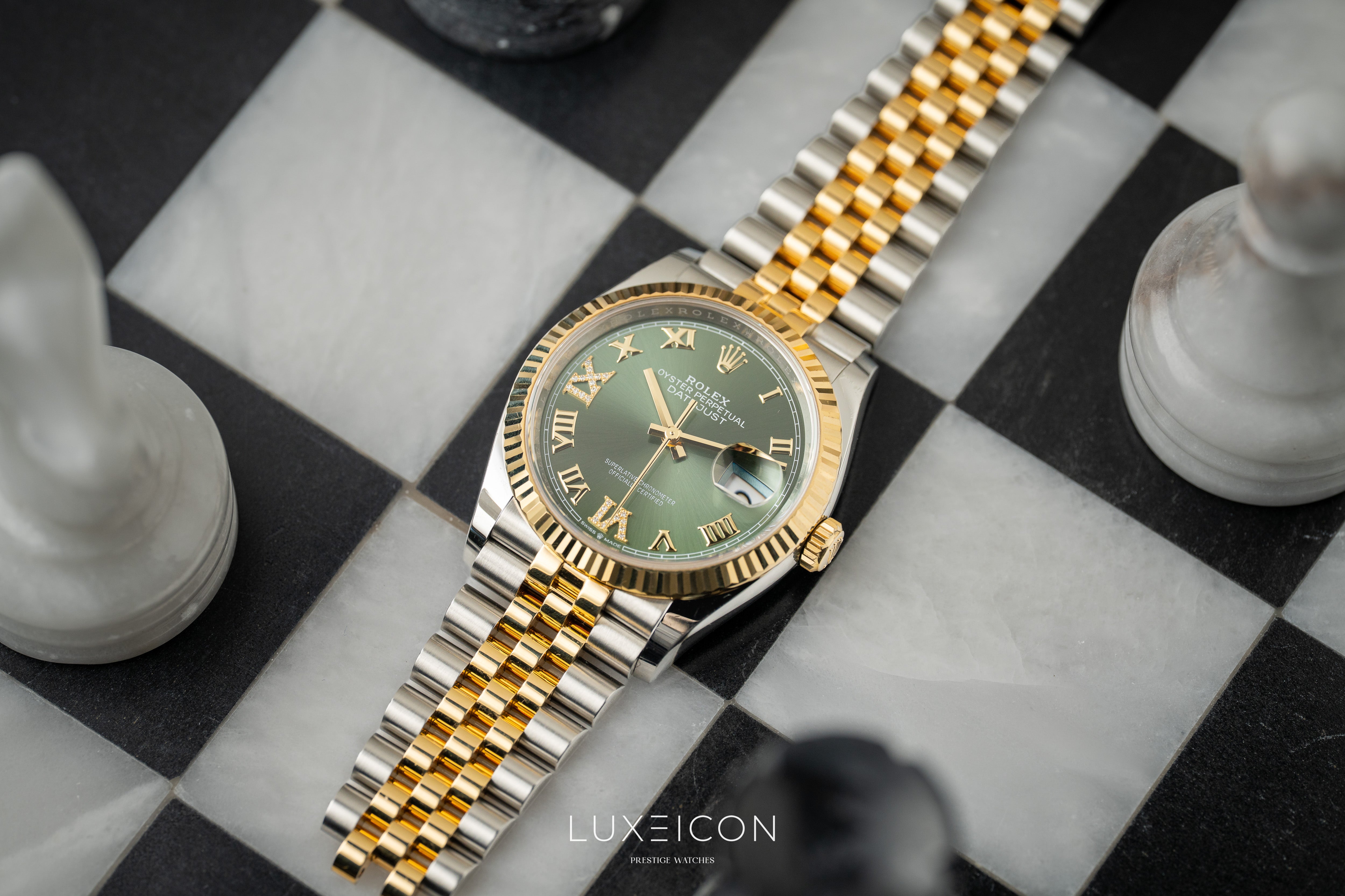 Rolex Datejust 36 VI/IX Diamond 126233 Olive Green Jubilee Bracelet 2022