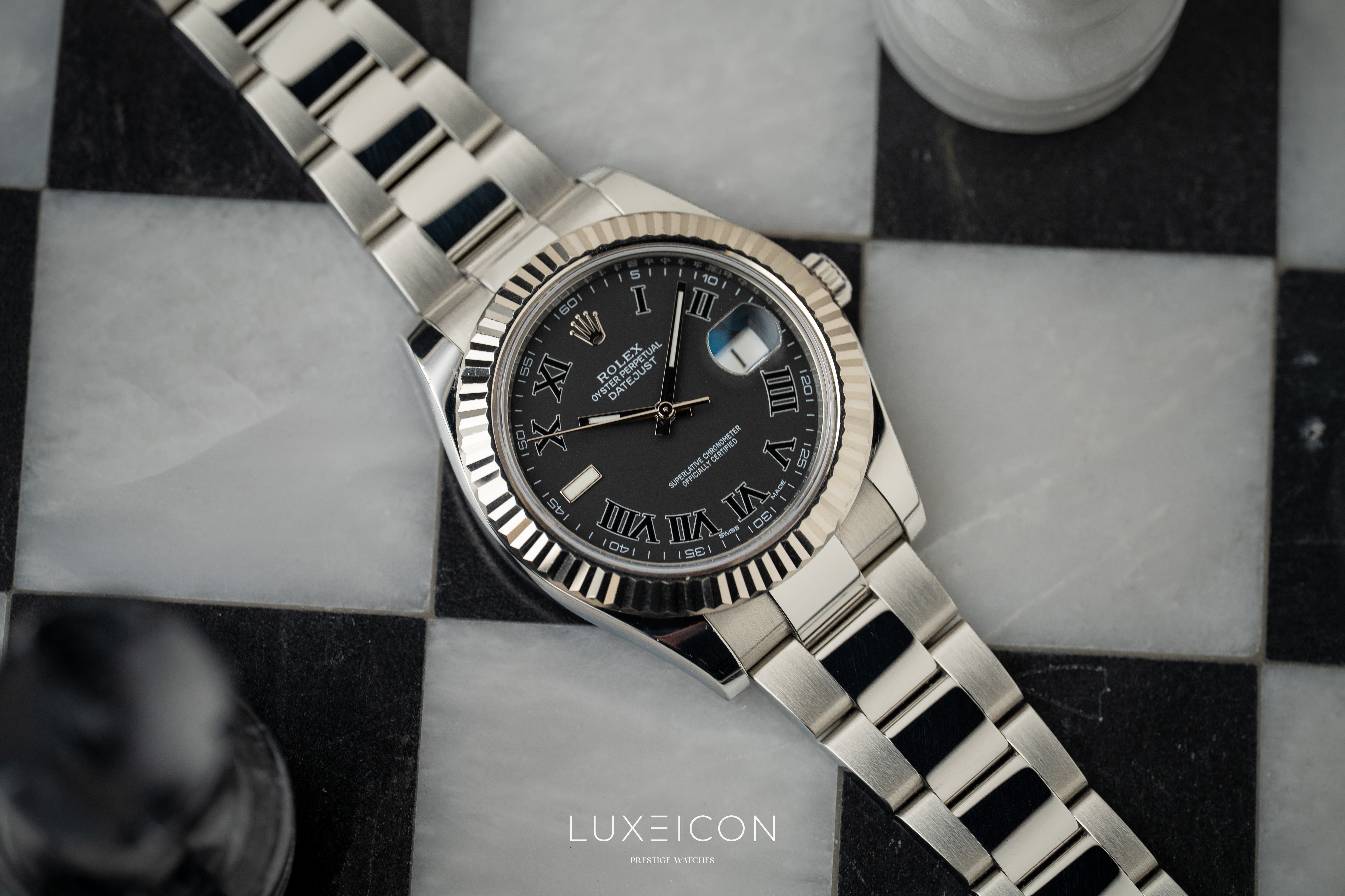Rolex Datejust 116334 Automatic Stainless Steel Black Dial Men 41mm 2017