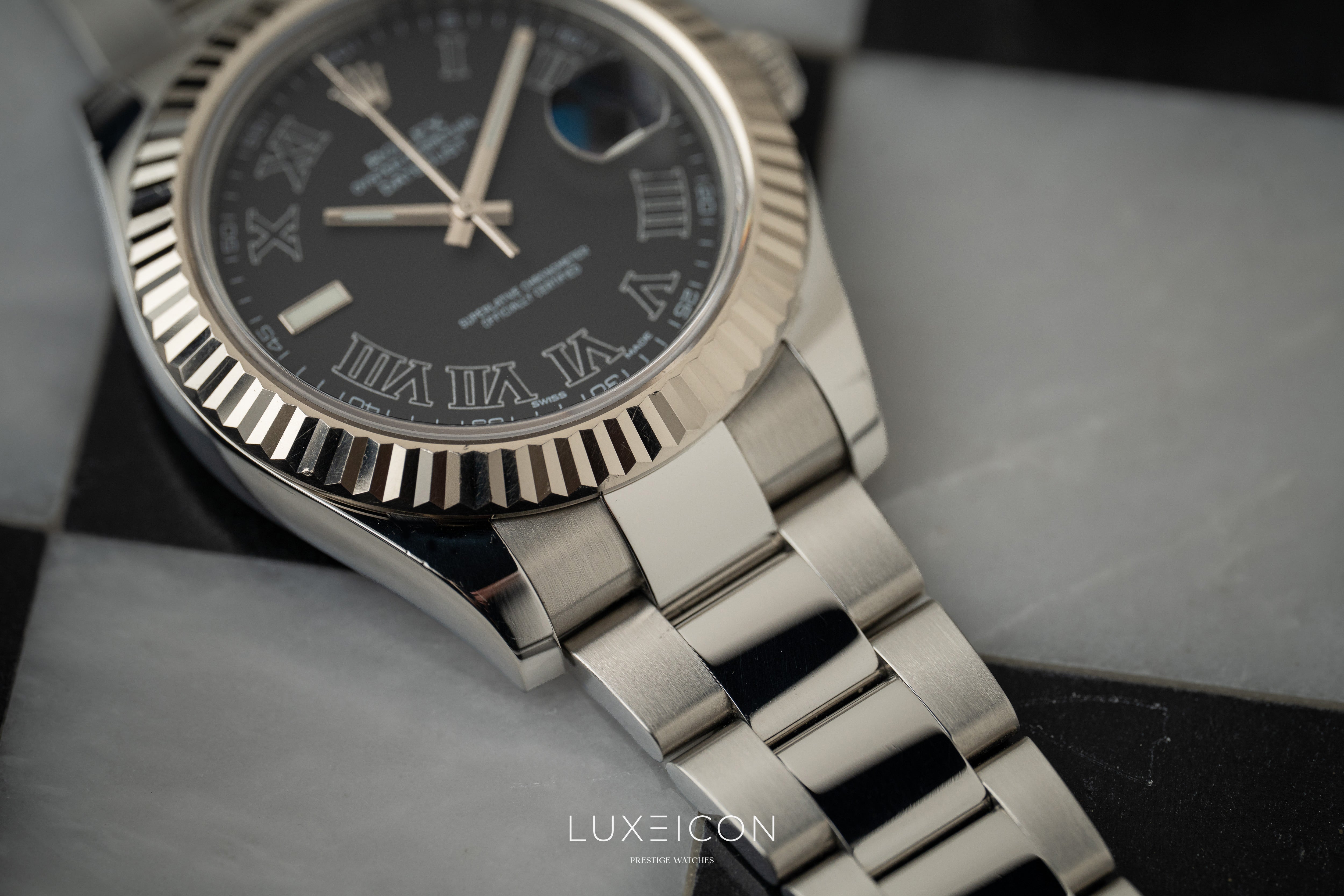 Rolex Datejust 116334 Automatic Stainless Steel Black Dial Men 41mm 2017