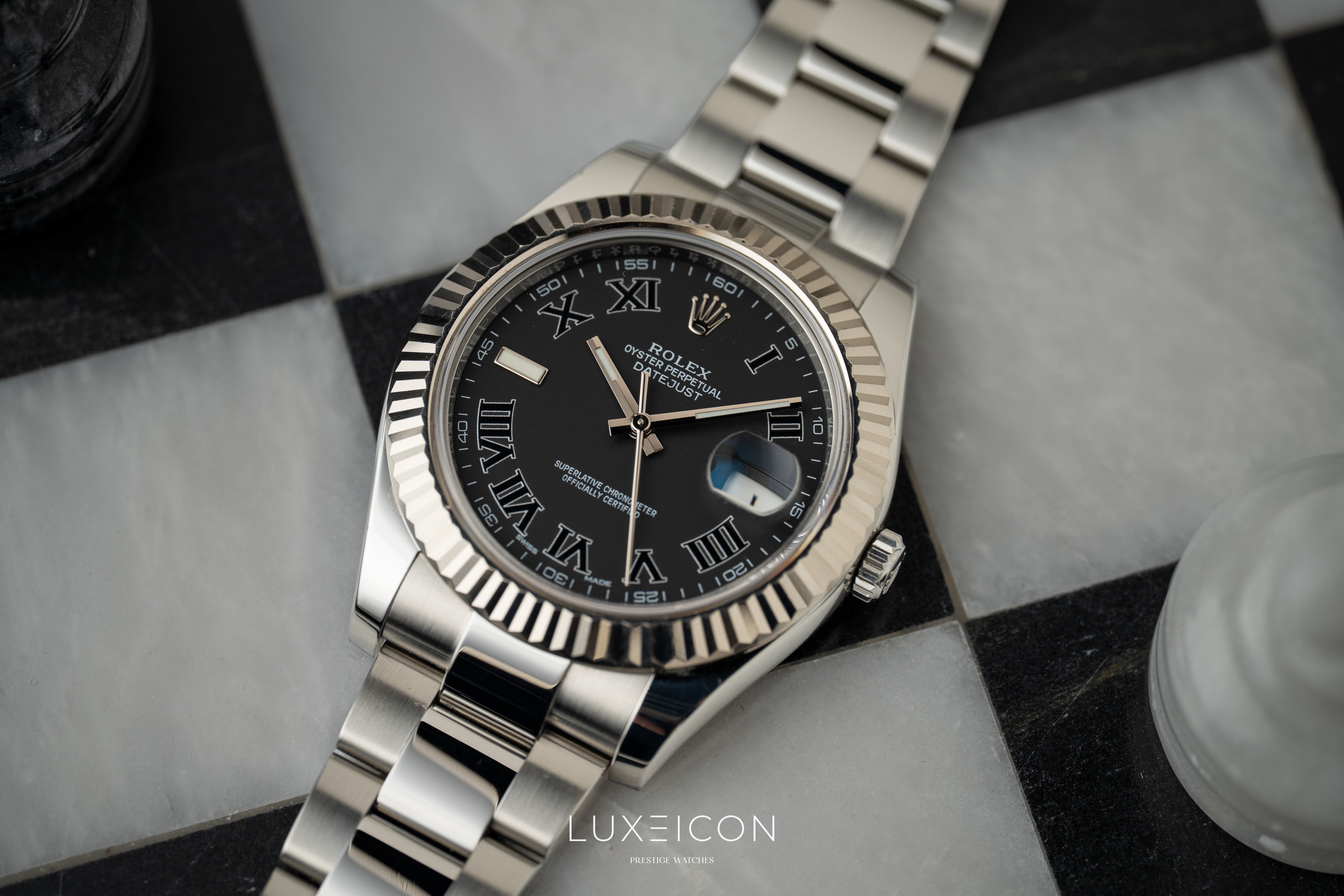 Rolex Datejust 116334 Automatic Stainless Steel Black Dial Men 41mm 2017