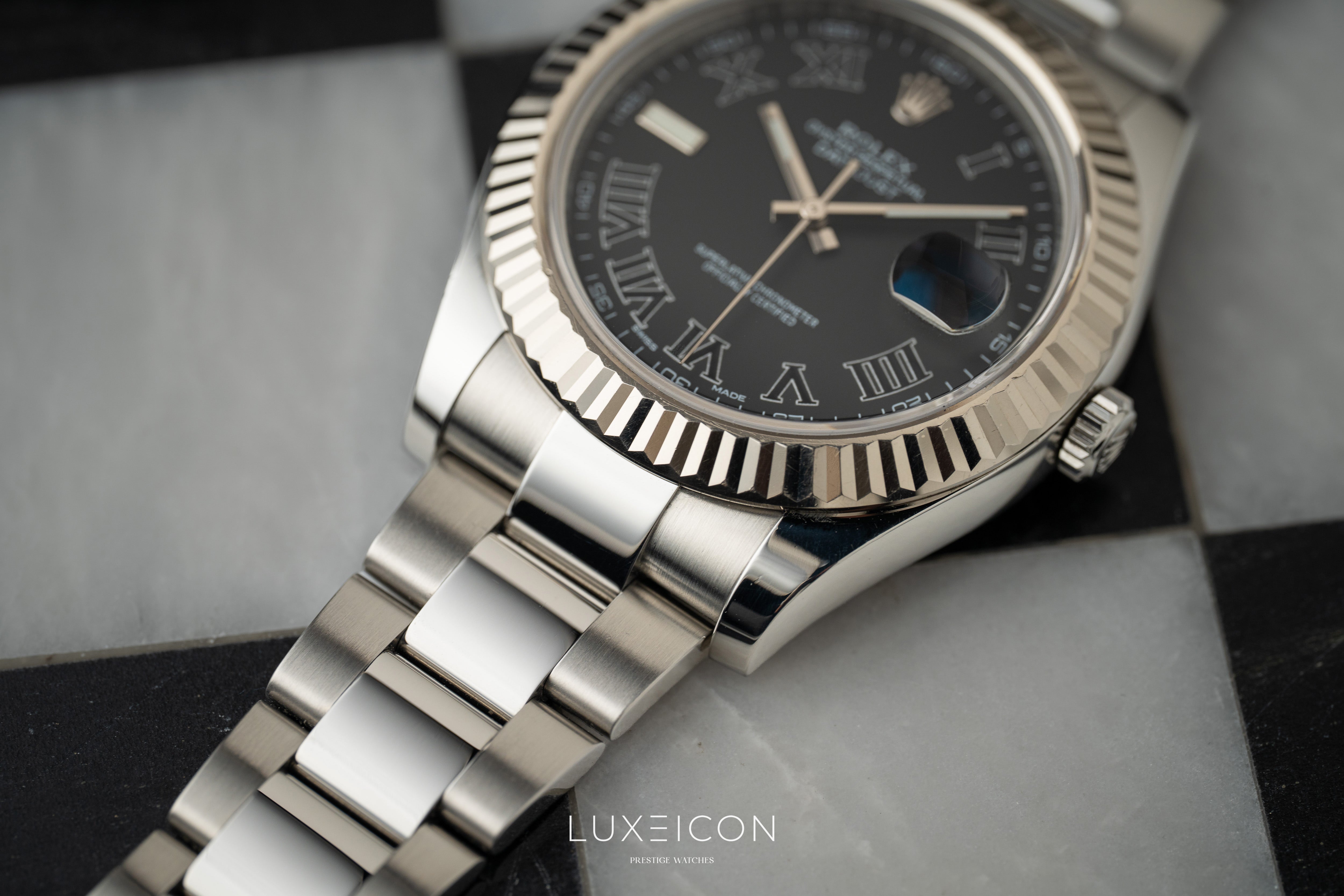 Rolex Datejust 116334 Automatic Stainless Steel Black Dial Men 41mm 2017