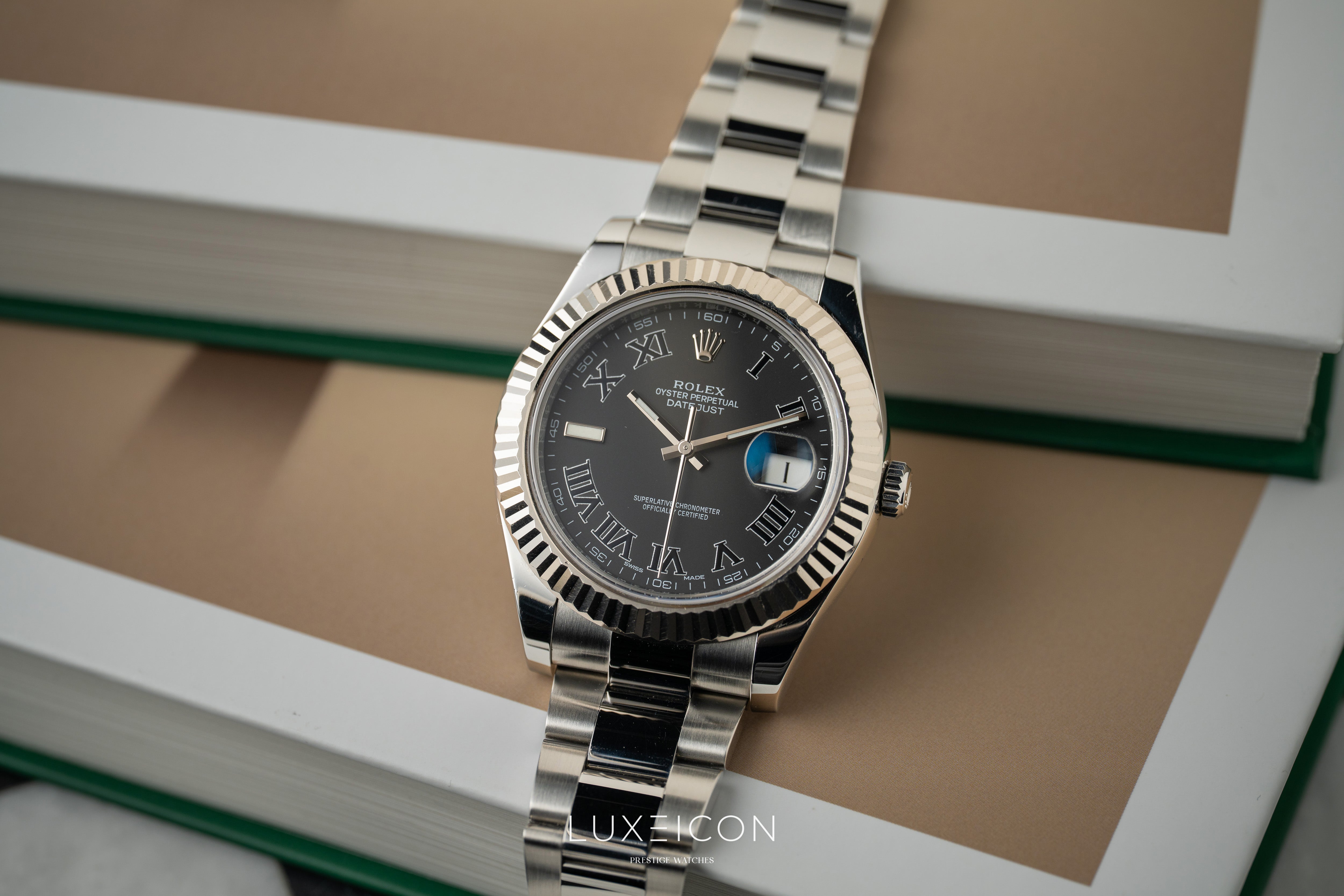 Rolex Datejust 116334 Automatic Stainless Steel Black Dial Men 41mm 2017