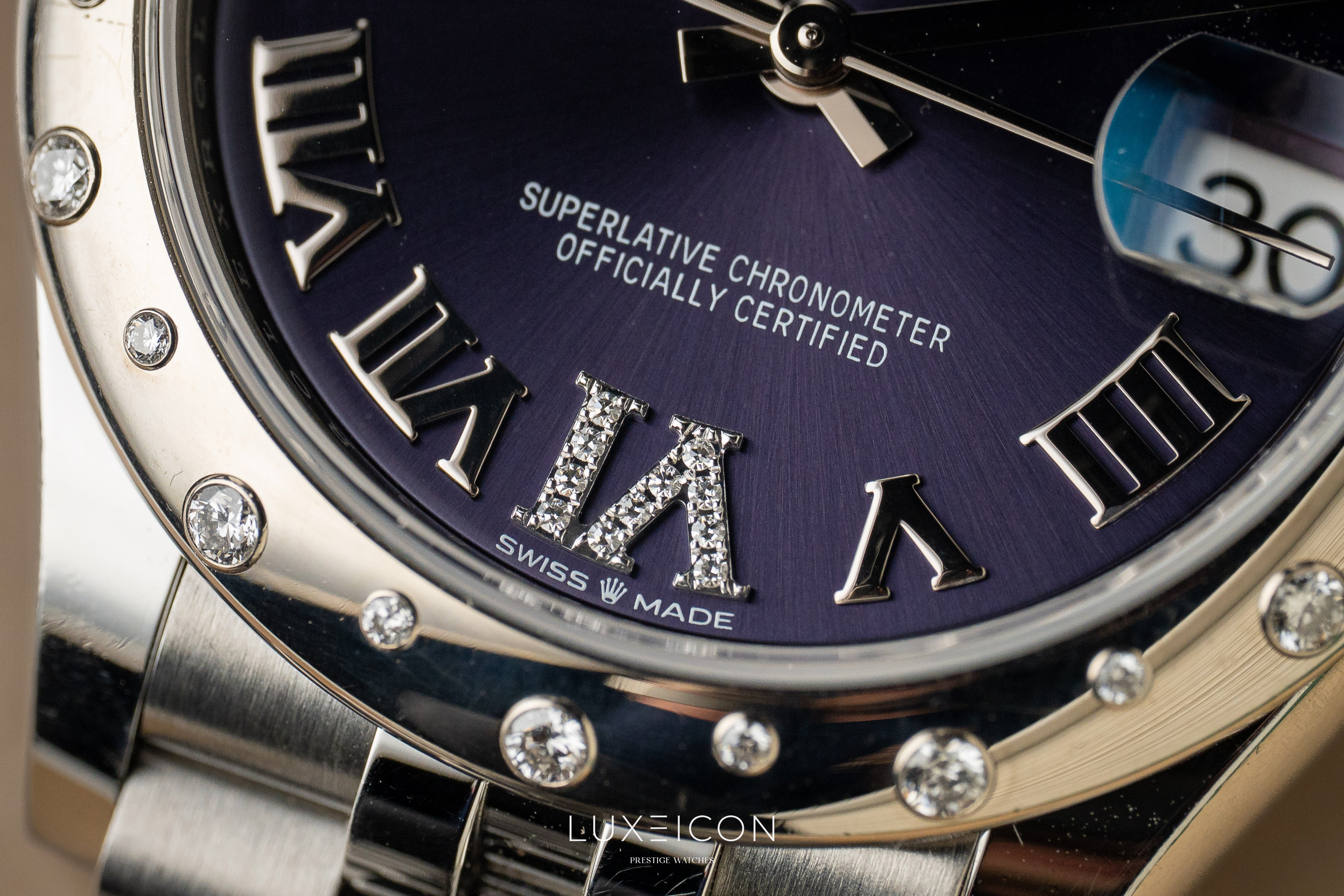 Rolex Datejust 31 Purple Diamond VI Dial Diamond Bezel Jubilee Bracelet 278344RBR