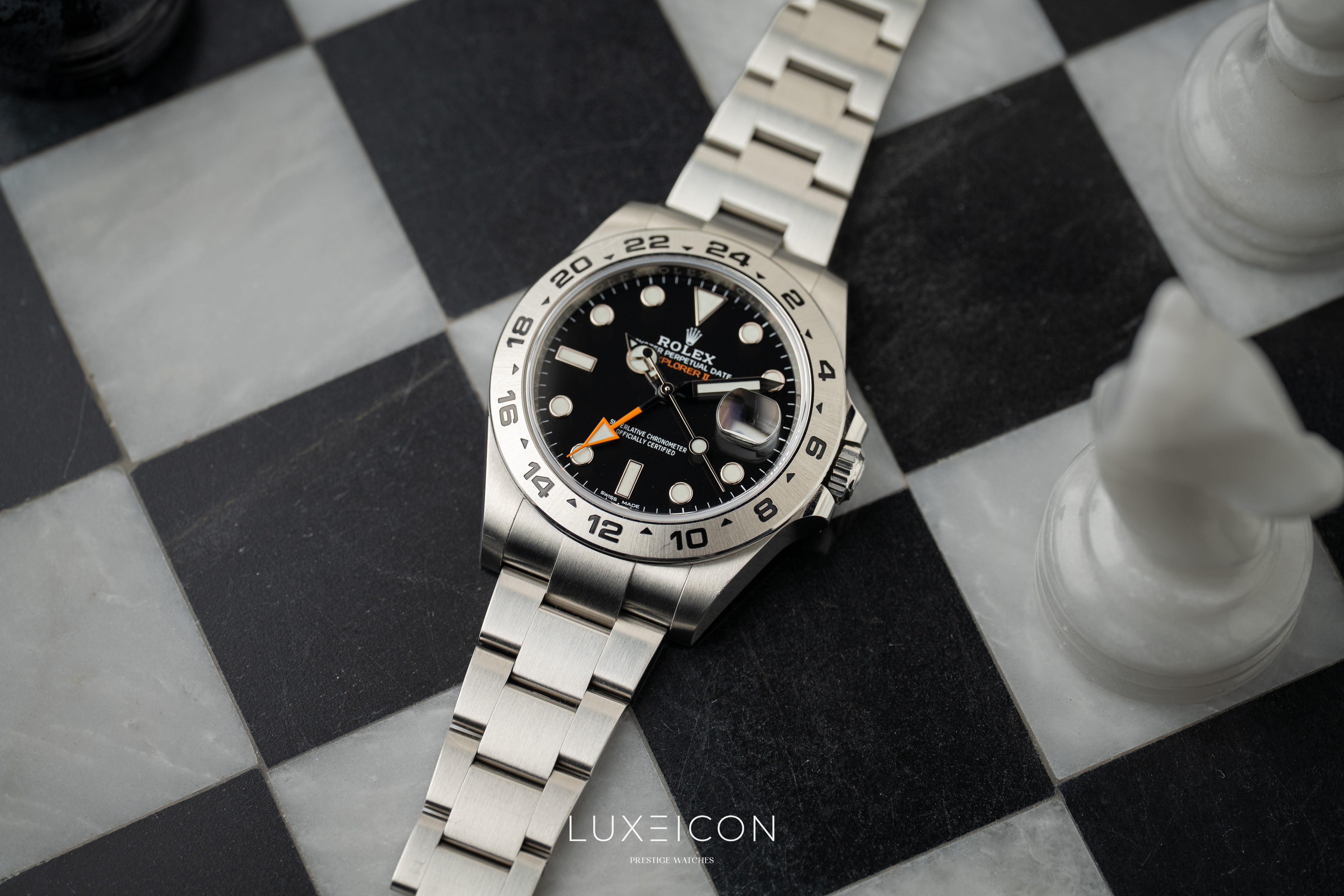 Rolex Explorer II 42mm Stainless Steel White Dial &amp; Steel Bezel 216570