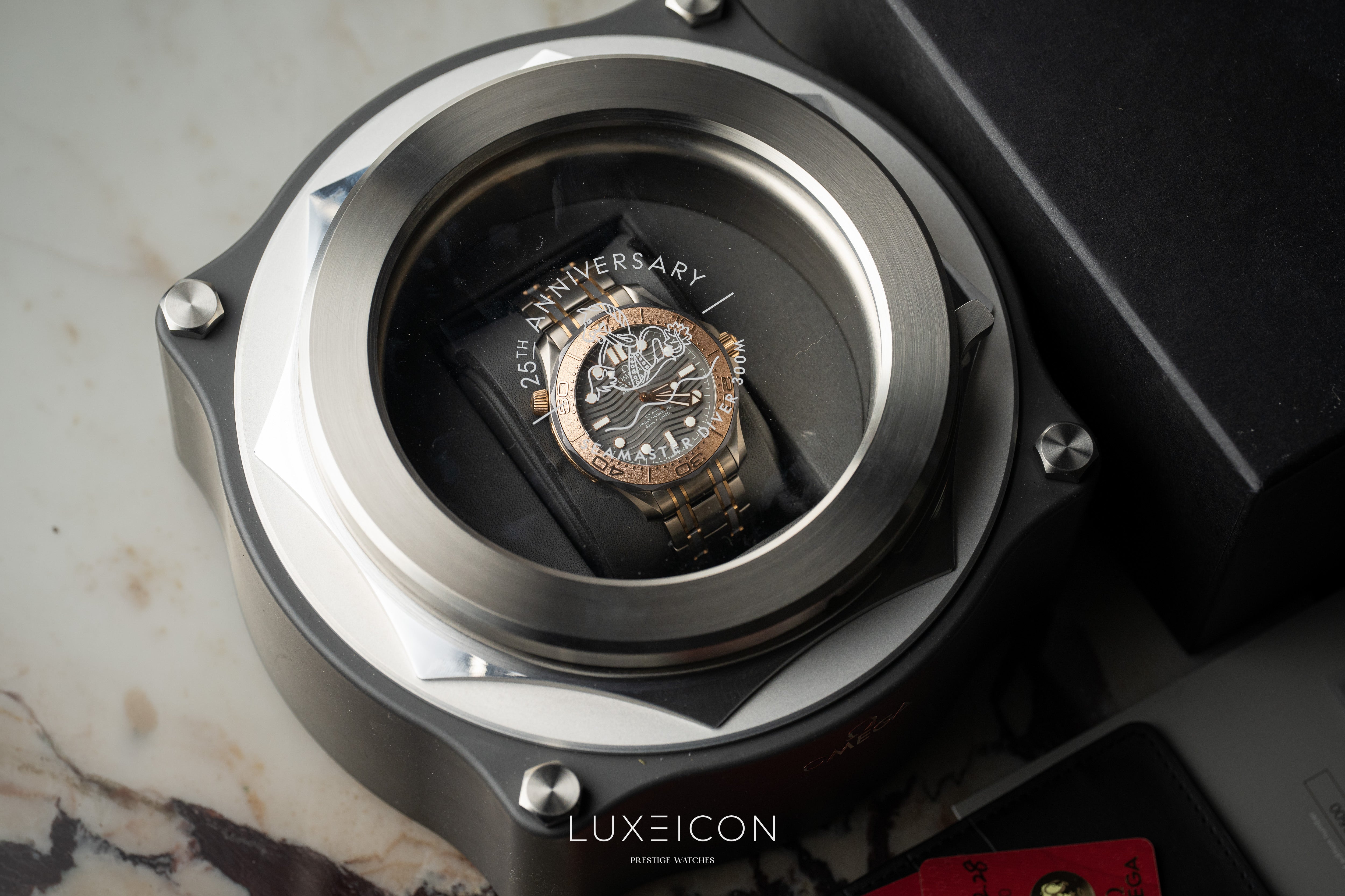 Omega Seamaster Diver 300 M Titanium &amp; Sedna Gold Limited Edition 25th Anniversary