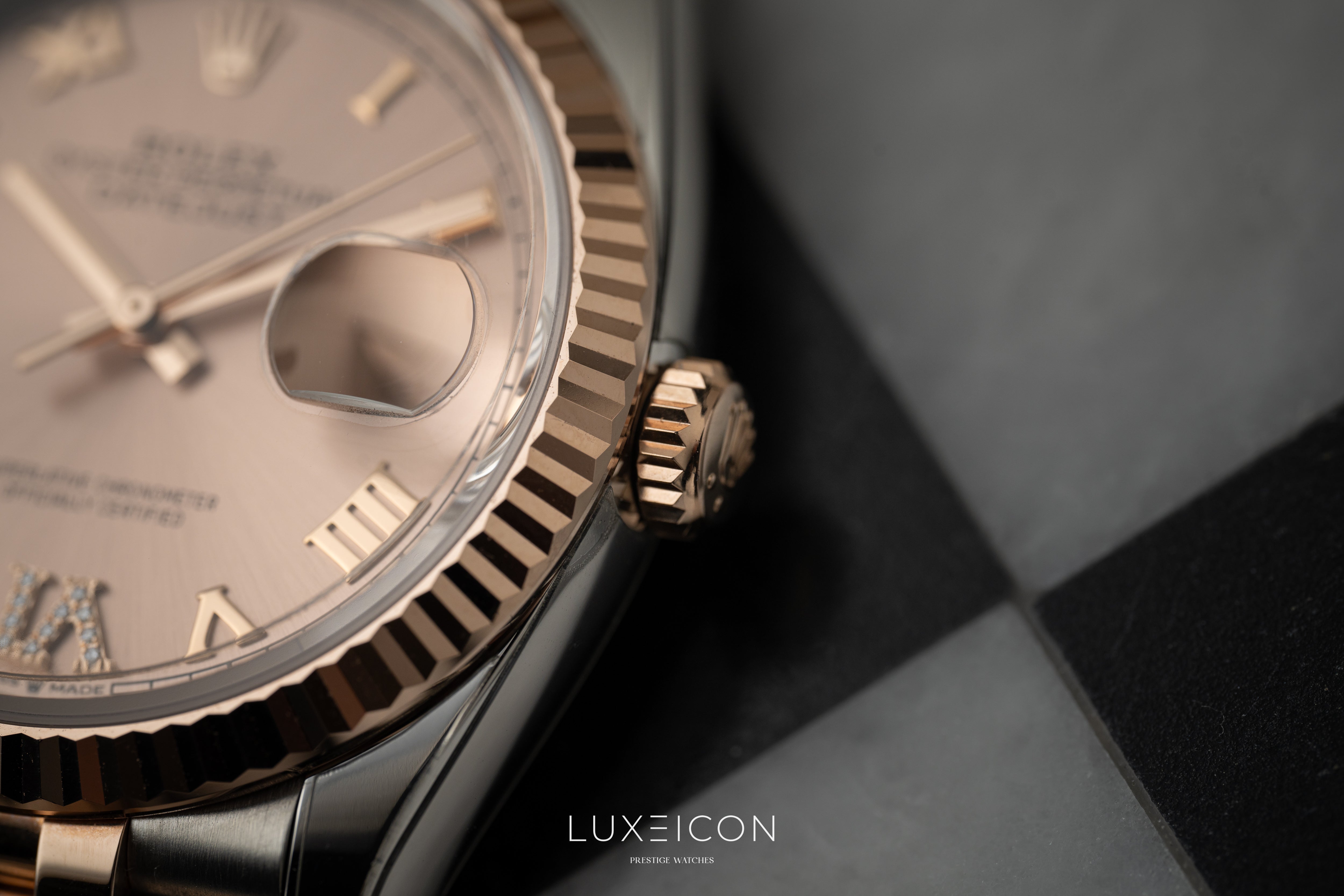 Rolex Datejust 36mm Everose Pink Rosé Roman Diamond VI &amp; IX Dial Jubilee 2024